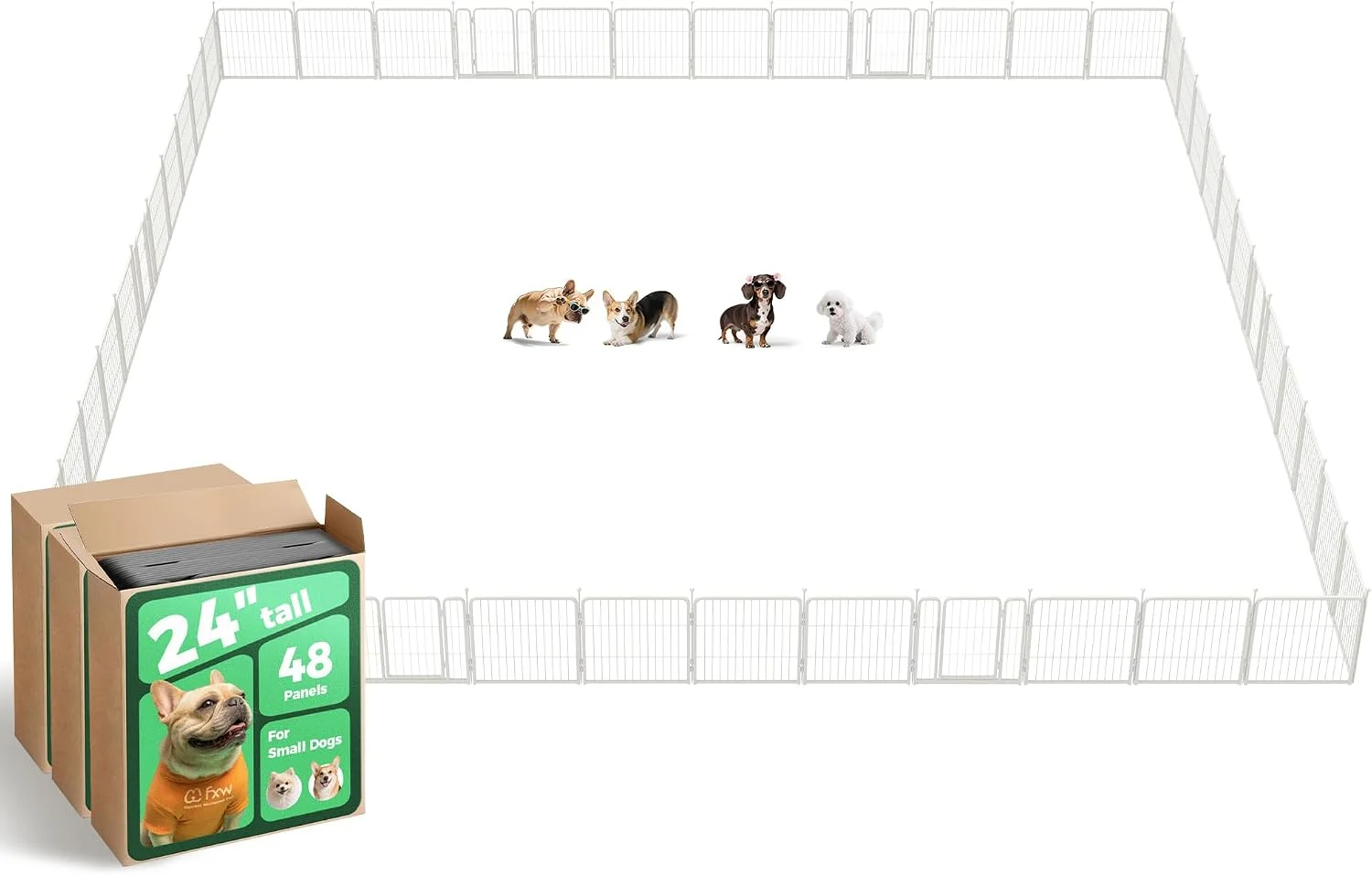 FXW Rollick Dog Playpen, Indoor, 24 H, 8 Panels - Image 40