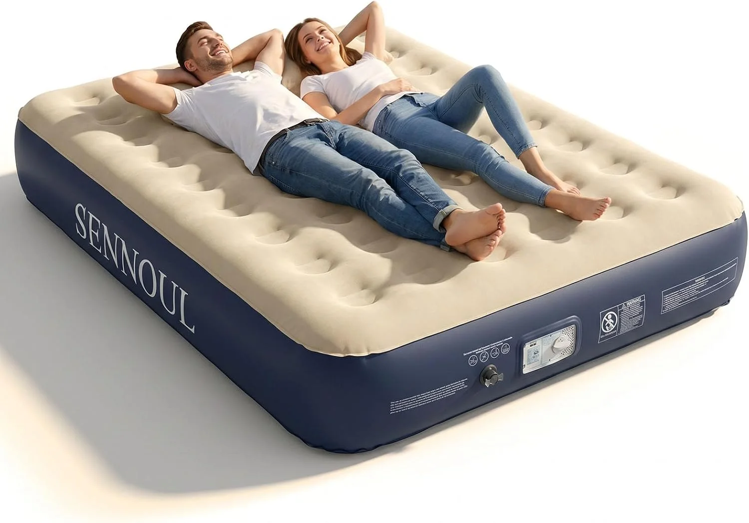 SENNOUL Air Mattress Queen with Built in Pump, Inflatable Mattress Blow Up Mattress 18 Raised Comfort - Image 5