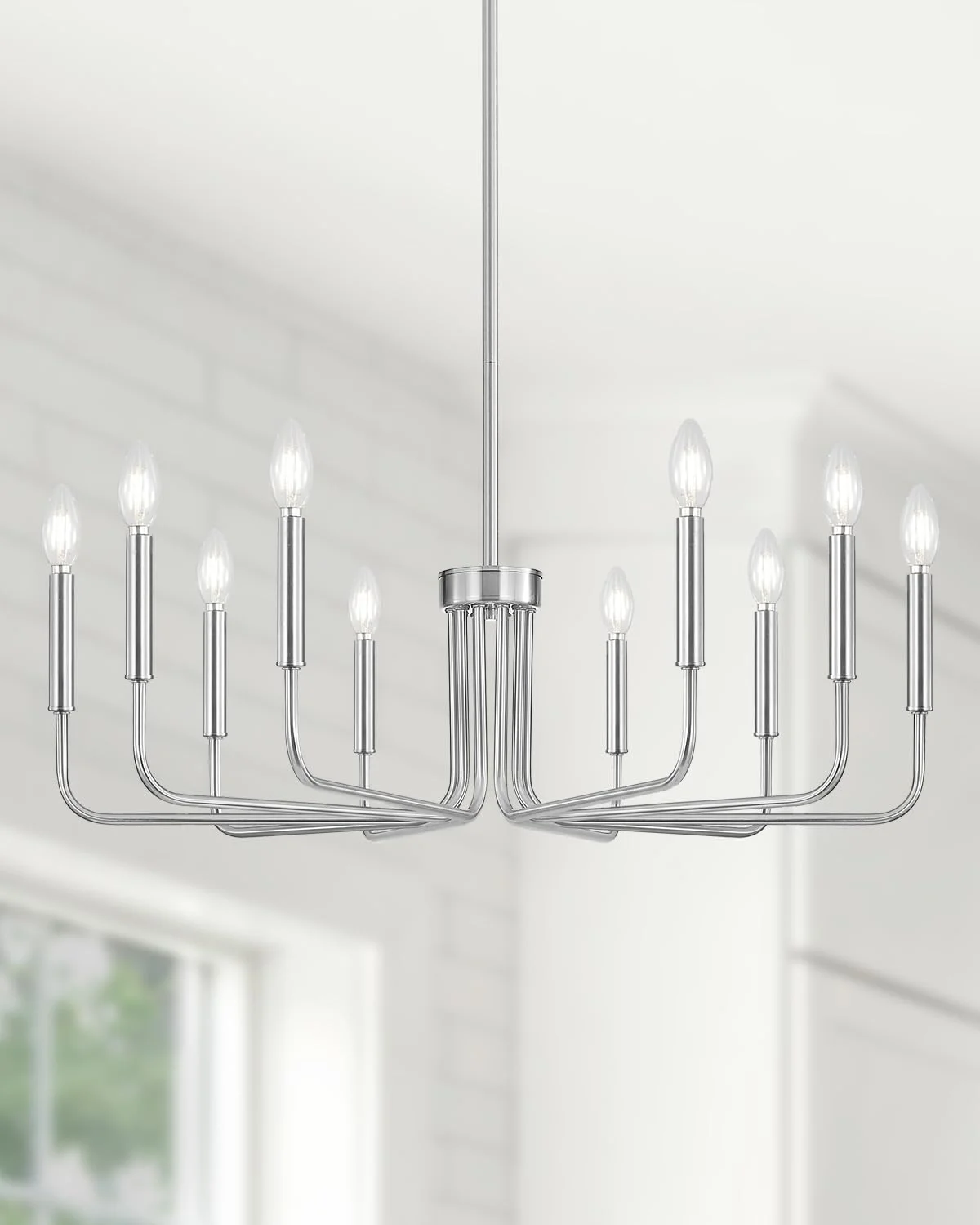 Yunnix 6 Light Champagne Bronze Chandelier, Farmhouse Chandelier for Dining Room Light Fixture Hanging - Image 3