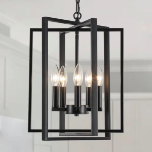 Webfkh Black Farmhouse Modern Chandelier Light Fixture for Dining Room, 3 Light