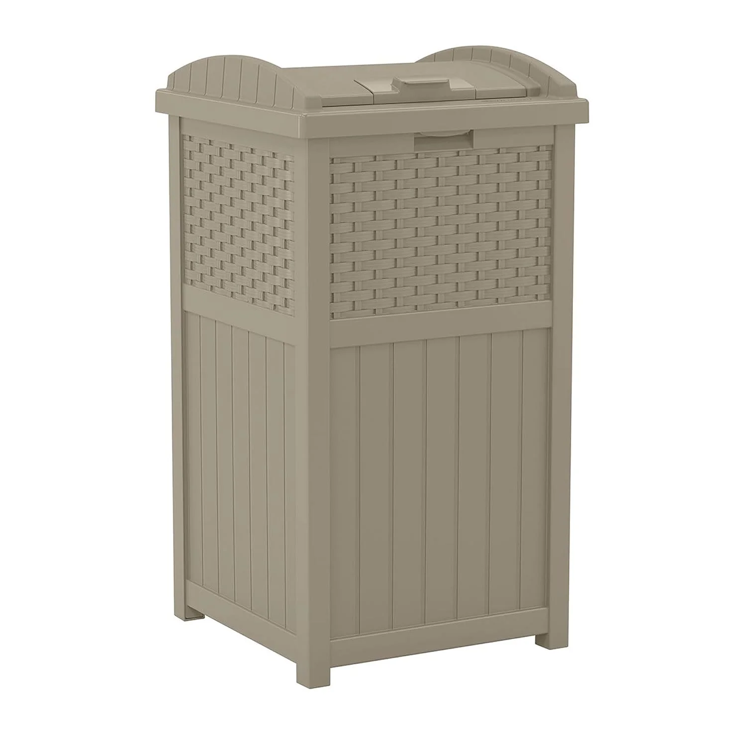 Suncast 33 Gallon Commercial Outdoor Trashcan Hideaway with Lid for 30 to 33 Gallon Trash Bags for Garage, Backyard - Image 3