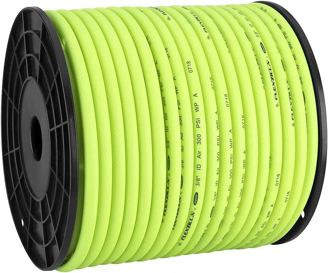 Flexzilla Pro Air Hose, Bulk Plastic Spool, 3/8 in. x 250 ft, Heavy Duty, Lightweight, Hybrid, ZillaGreen - HFZ38250YW - Image 2