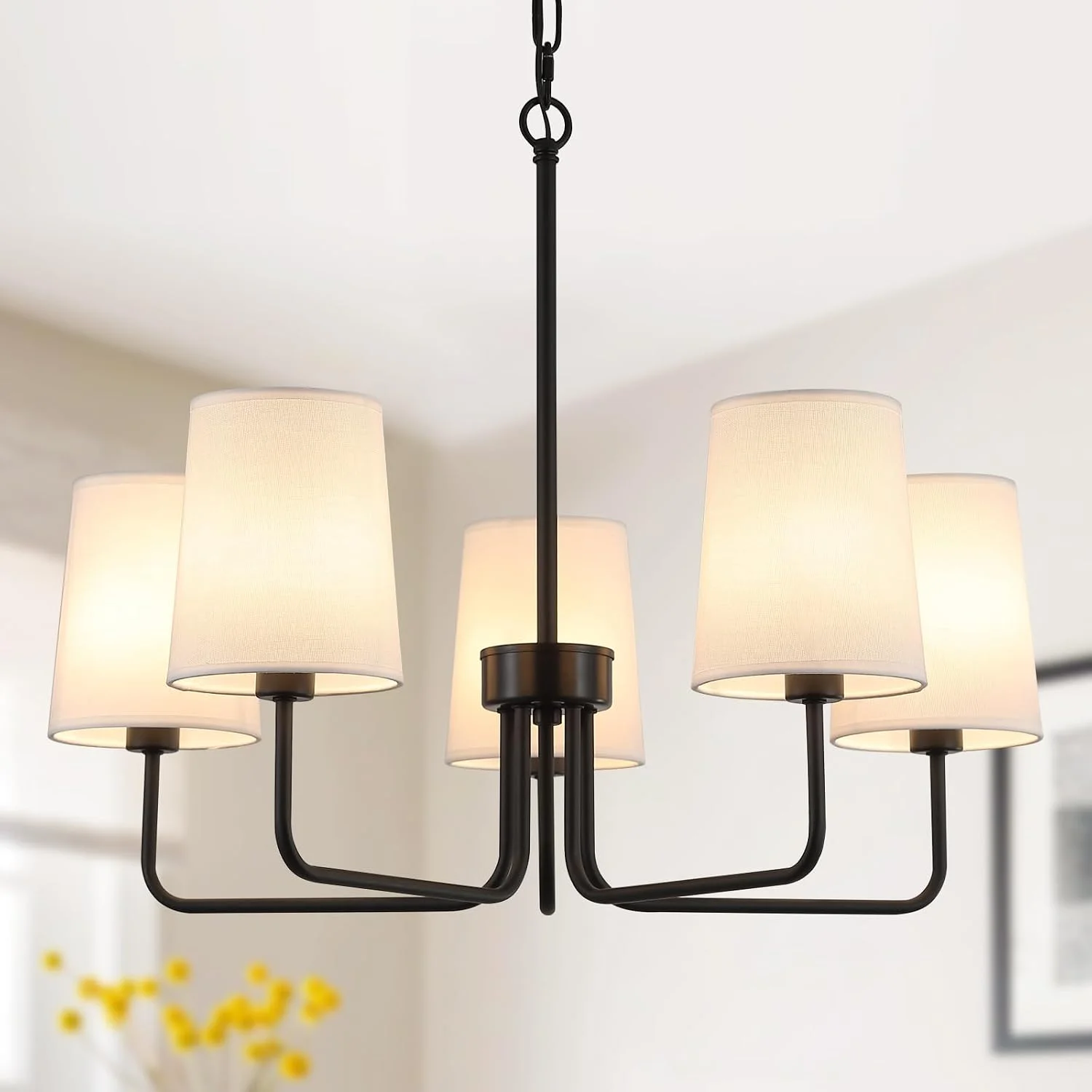 AMZASA Farmhouse Chandelier, Farmhouse Linear Island Lighting Fixture for Kitchen - Image 3