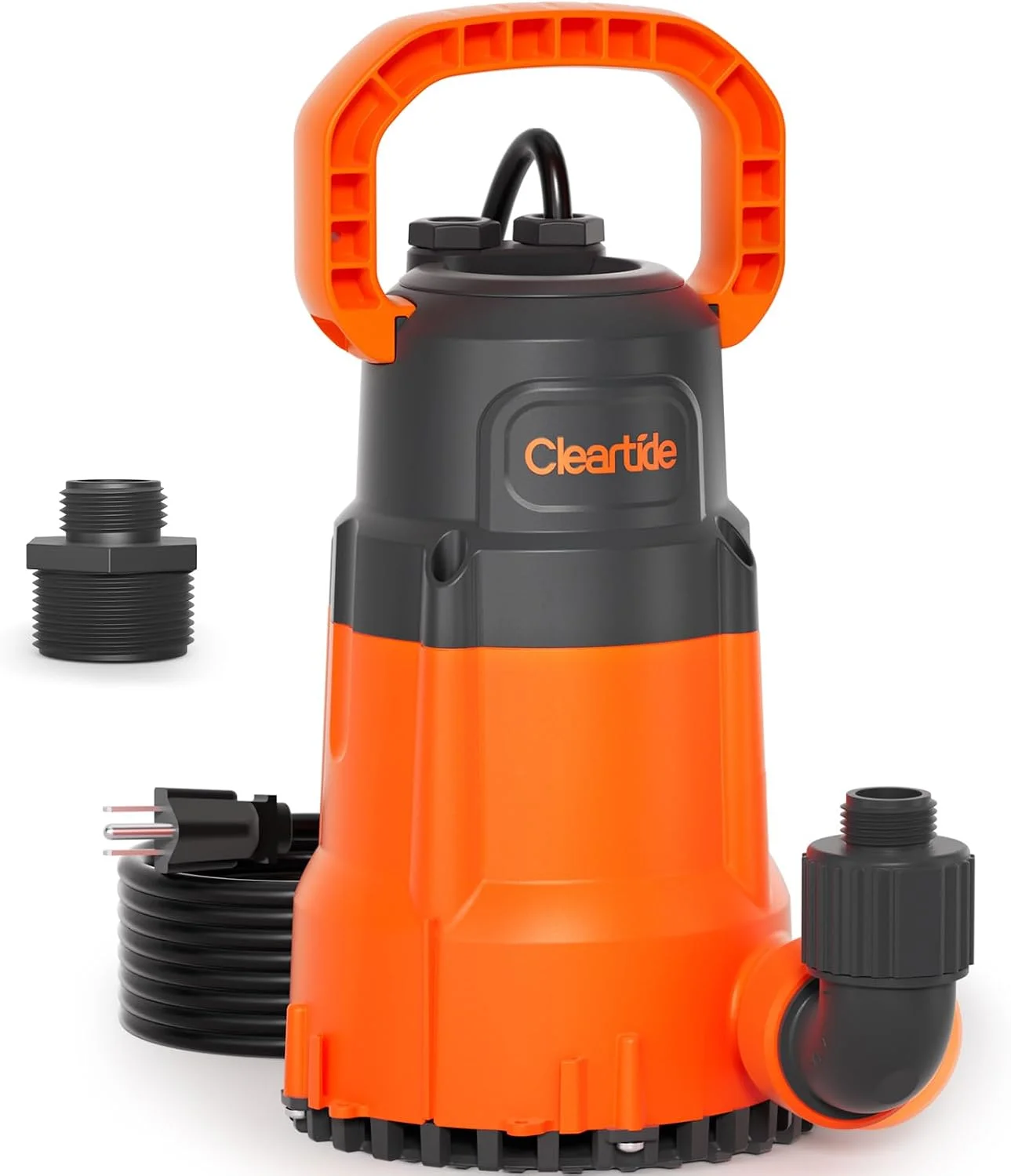 Cleartide 1/3 HP Submersible Utility Pump, 2790 GPH High Flow, Portable Sump Pump with Auto Water Sensor