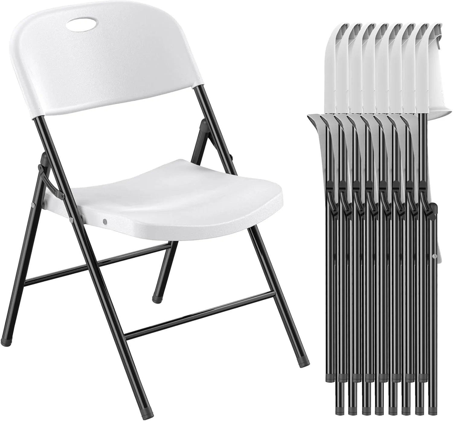 Nazhura 350 Weight Limit Heavy Duty Plastic Folding Chair with Reinfoced Steel Frame for Indoor and Outdoor, Wedding - Image 7