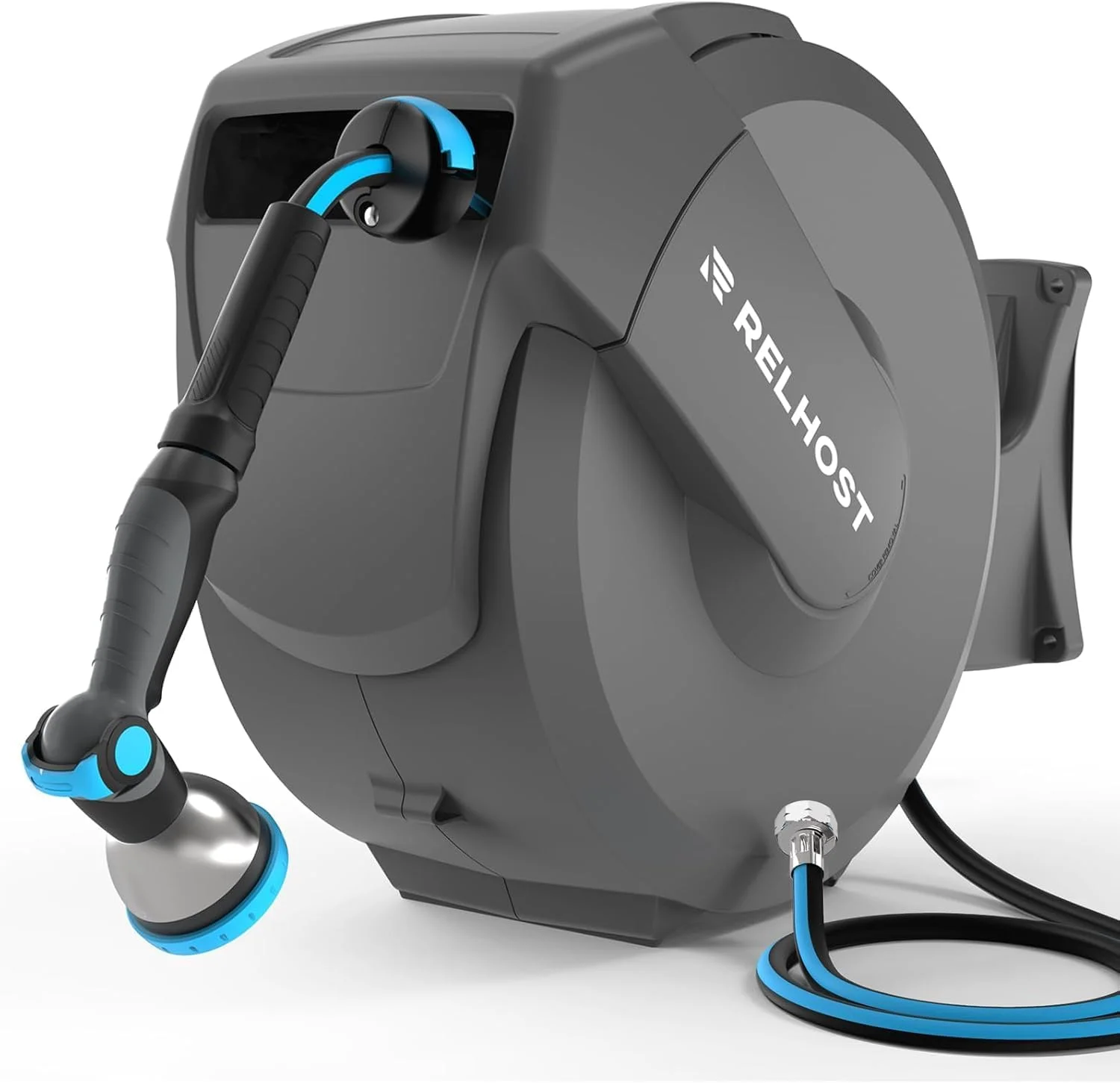 Relhost Retractable Garden Hose Reel, 1/2 in x 100 ft Wall Mount Heavy Duty Hose Reel with Any-Length Lock - Image 4
