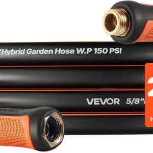 Alternative view of VEVOR Garden Hose, 200 ft 5/8 Heavy Duty Rubber Water Hose with 10 Mode Nozzle, 150PSI Working & 600PSI Burst