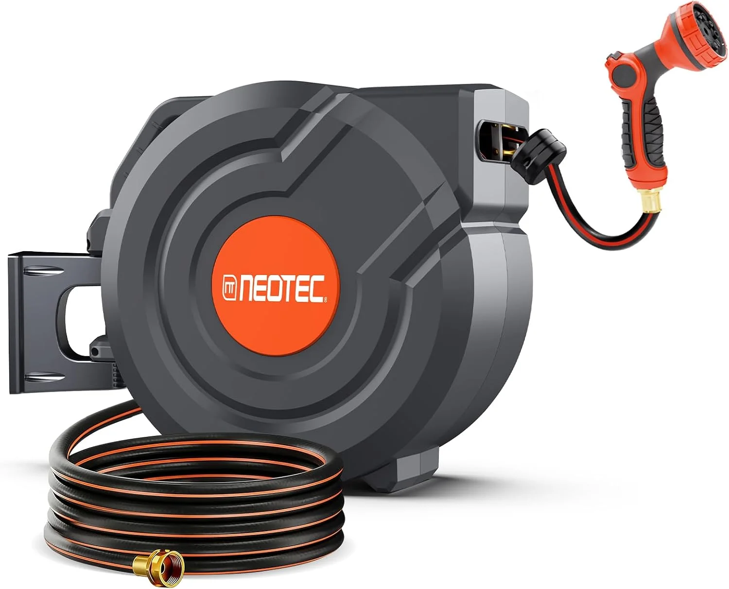 100FT Retractable Garden Hose Reel 1/2 Inch, Wall Mounted Heavy Duty Water Hose with Auto-Lock - Image 3