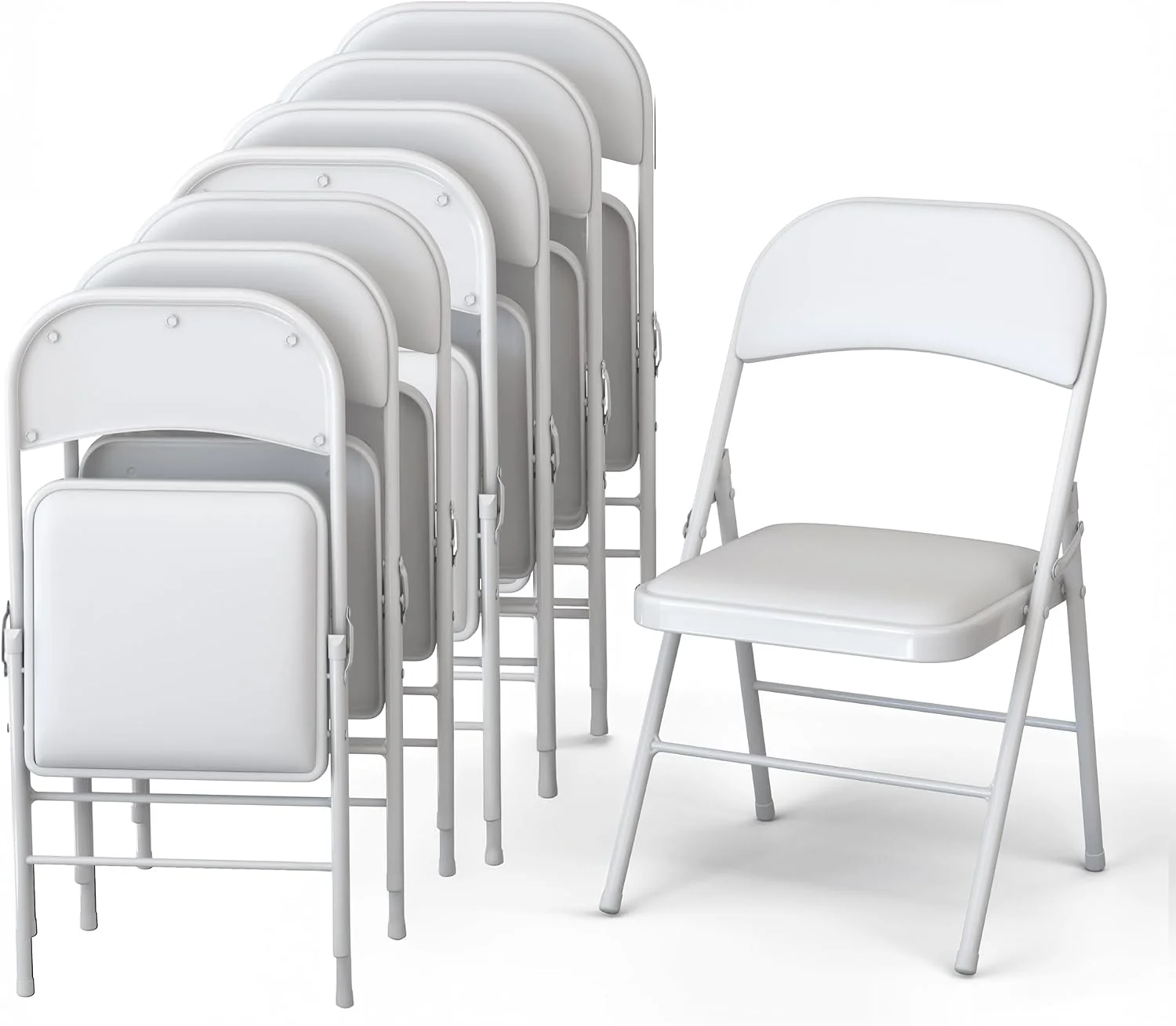 Our Modern Space 10 Pack Foldable Plastic Chair, Folding & Stackable, 350 lbs Capacity Steel Frame Seats for Indoor - Image 5