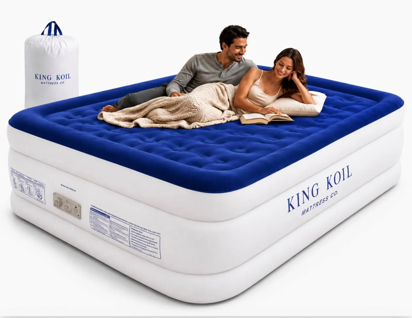 King Koil 20 Queen Air Mattress with Built-in High-Speed Pump, CNN Underscored Top Pick, Inflates in 2 Minutes