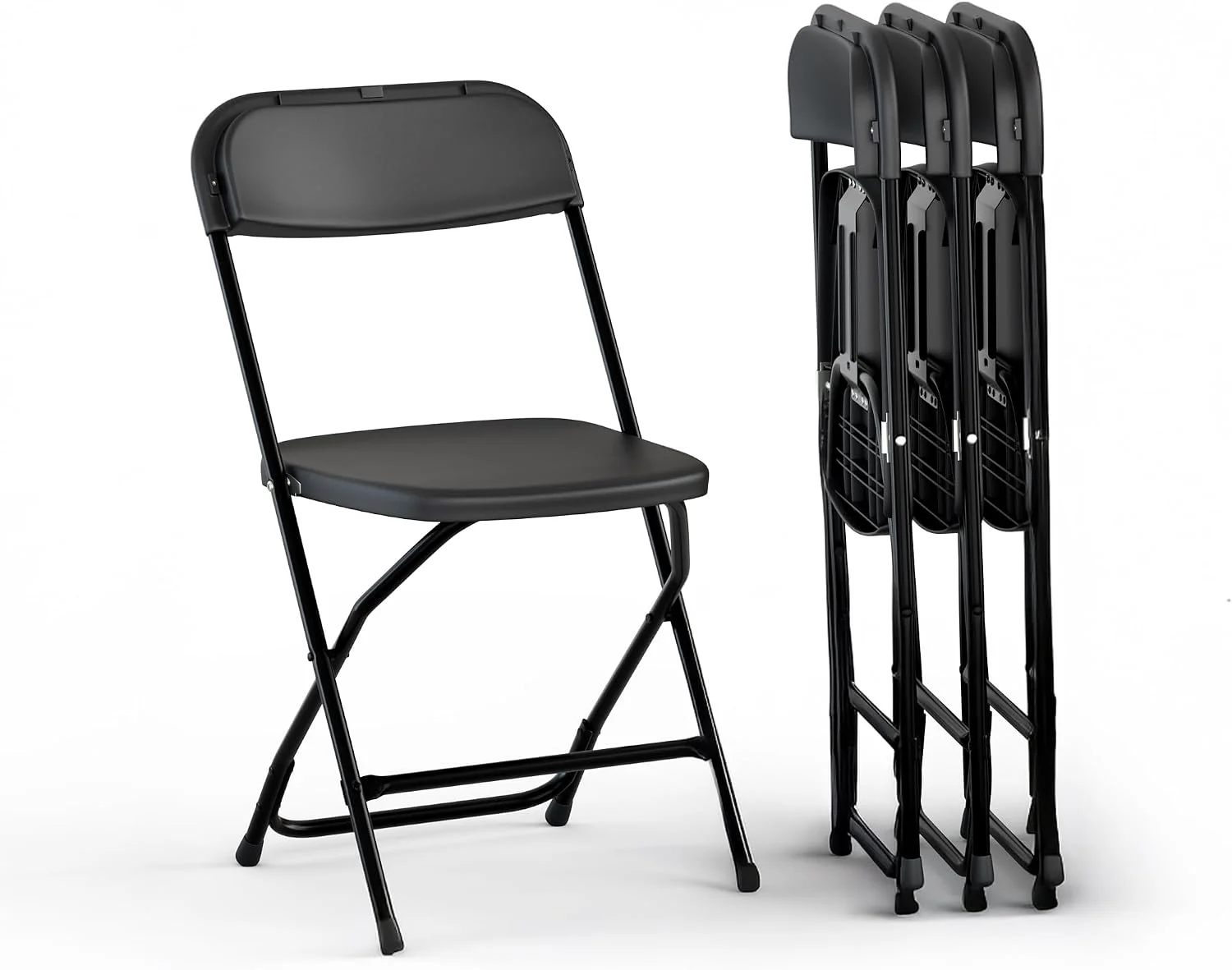 Our Modern Space 10 Pack Foldable Plastic Chair, Folding & Stackable, 350 lbs Capacity Steel Frame Seats for Indoor - Image 2