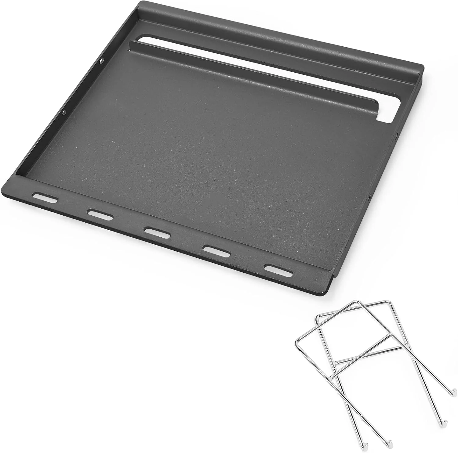 Utheer 25 x 16 Pre-Seasoned Nonstick Cast Iron Griddle for Gas & Charcoal Grills, Universal Flat Top with Grease Groove - Image 4