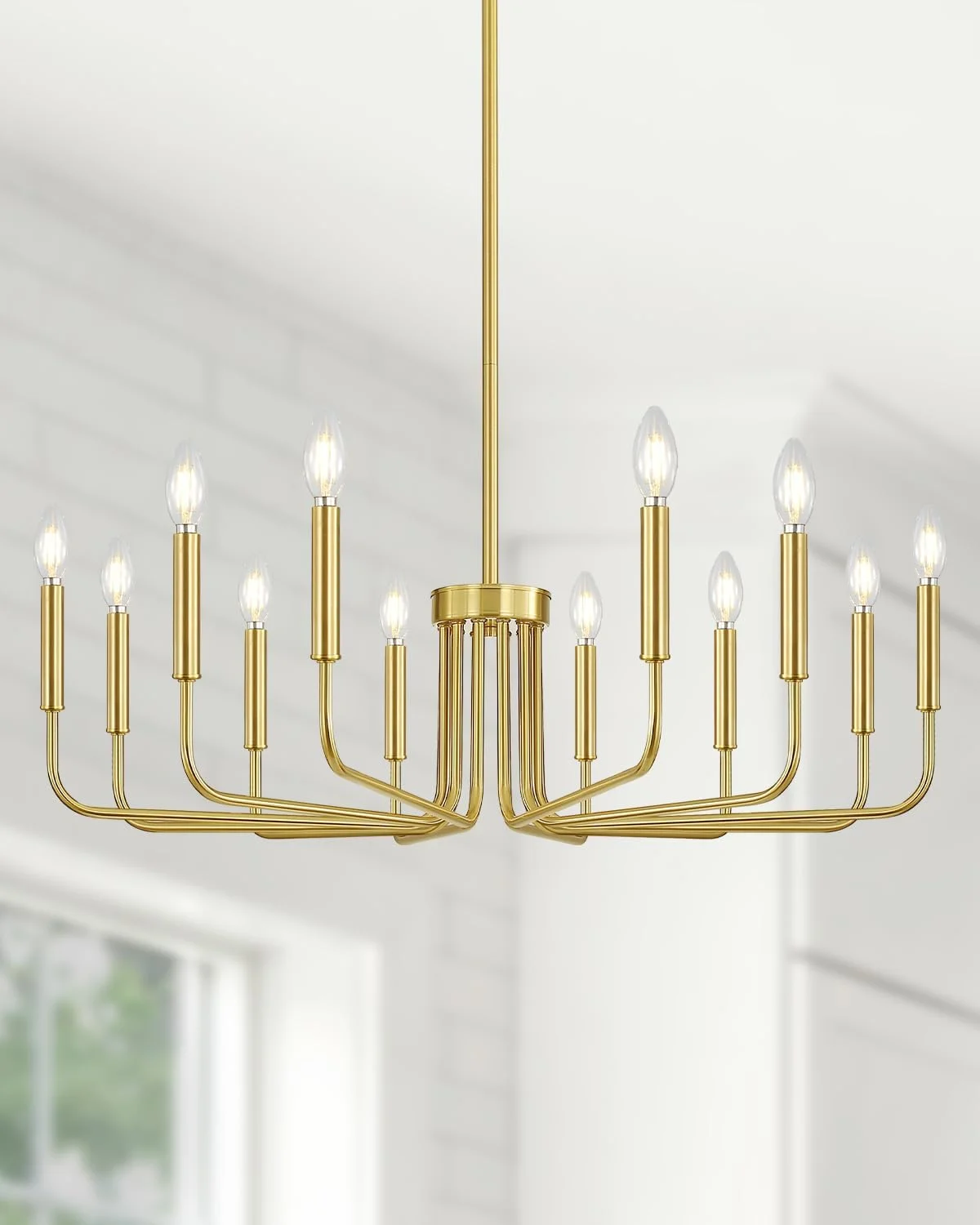 Yunnix 6 Light Champagne Bronze Chandelier, Farmhouse Chandelier for Dining Room Light Fixture Hanging - Image 19