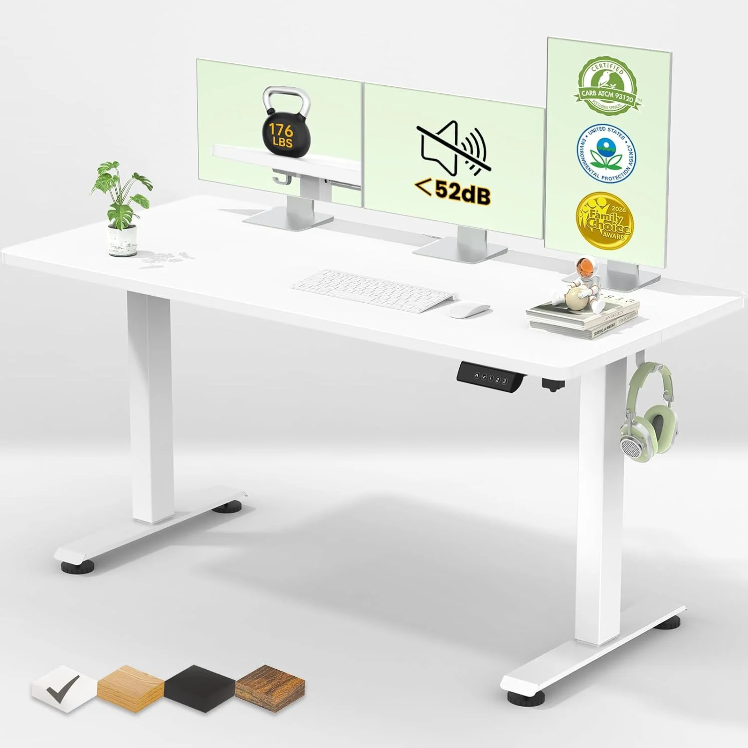 Veken 55 Inch Large Electric Standing Desk, Gaming Table, Height Adjustable Sit Stand Up Computer Tables for Home Office - Image 11