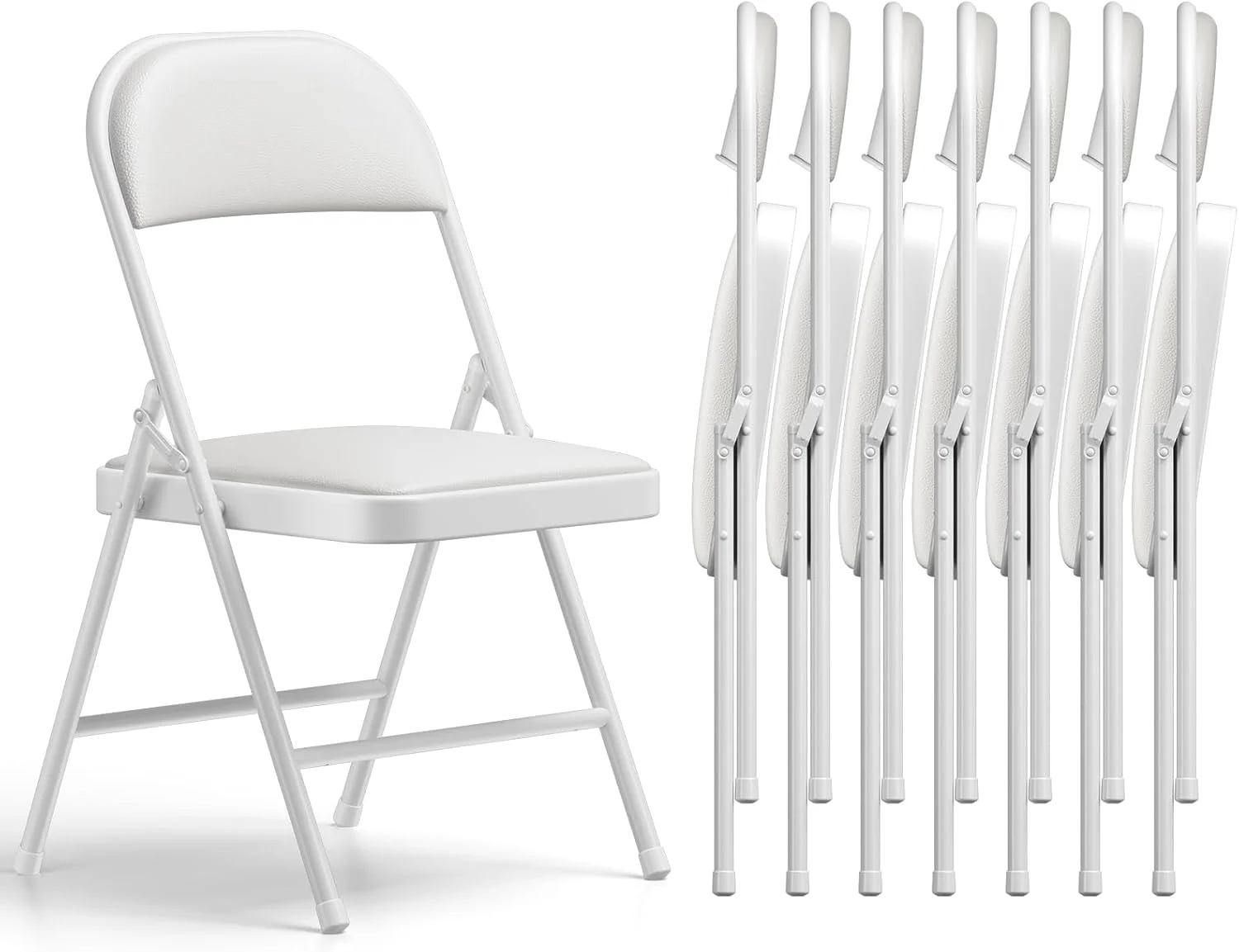 MAKE CHANGES Folding Chair 4 Pack, Comfy PU Leather Padded Folding Chairs for Outside and Indoor - Image 5
