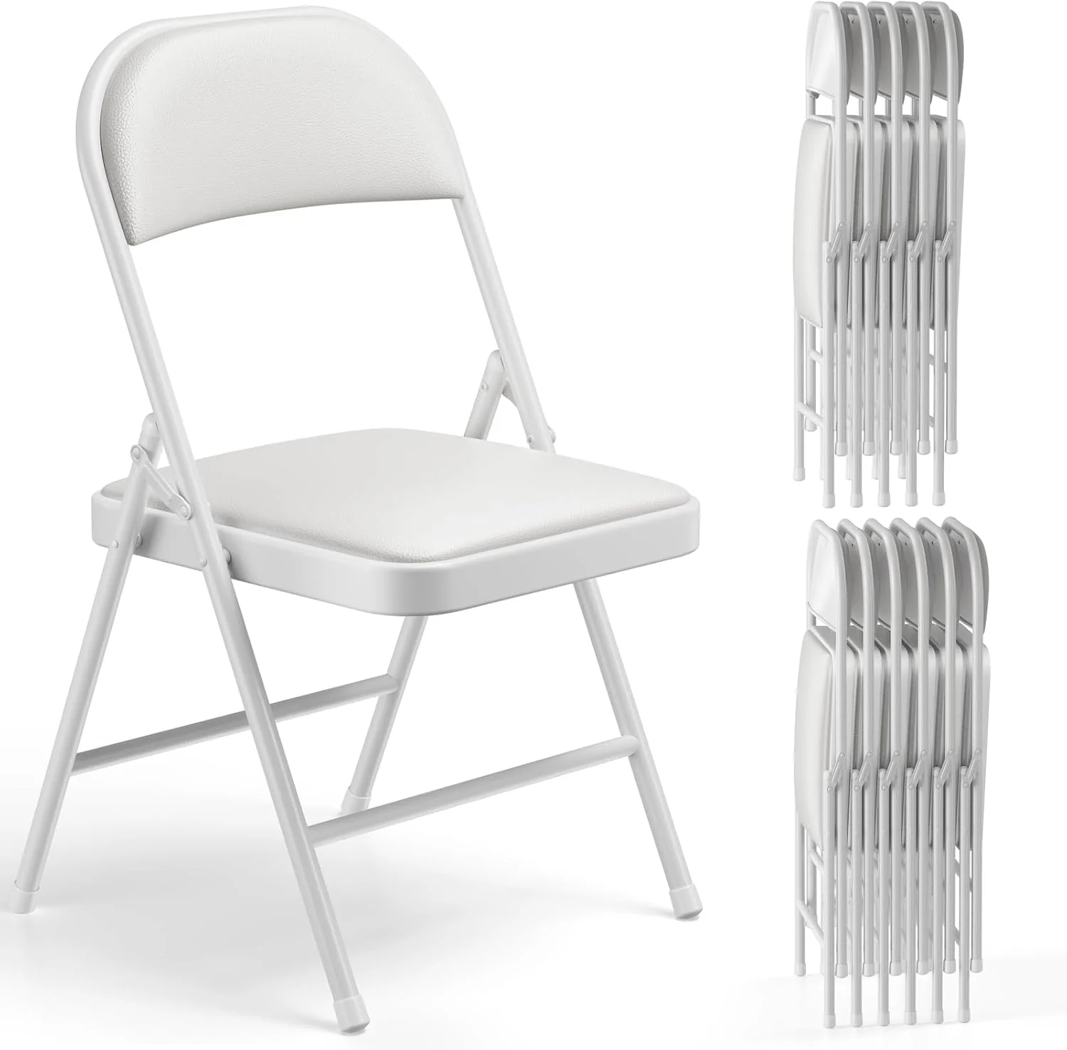 MAKE CHANGES Folding Chair 4 Pack, Comfy PU Leather Padded Folding Chairs for Outside and Indoor - Image 19