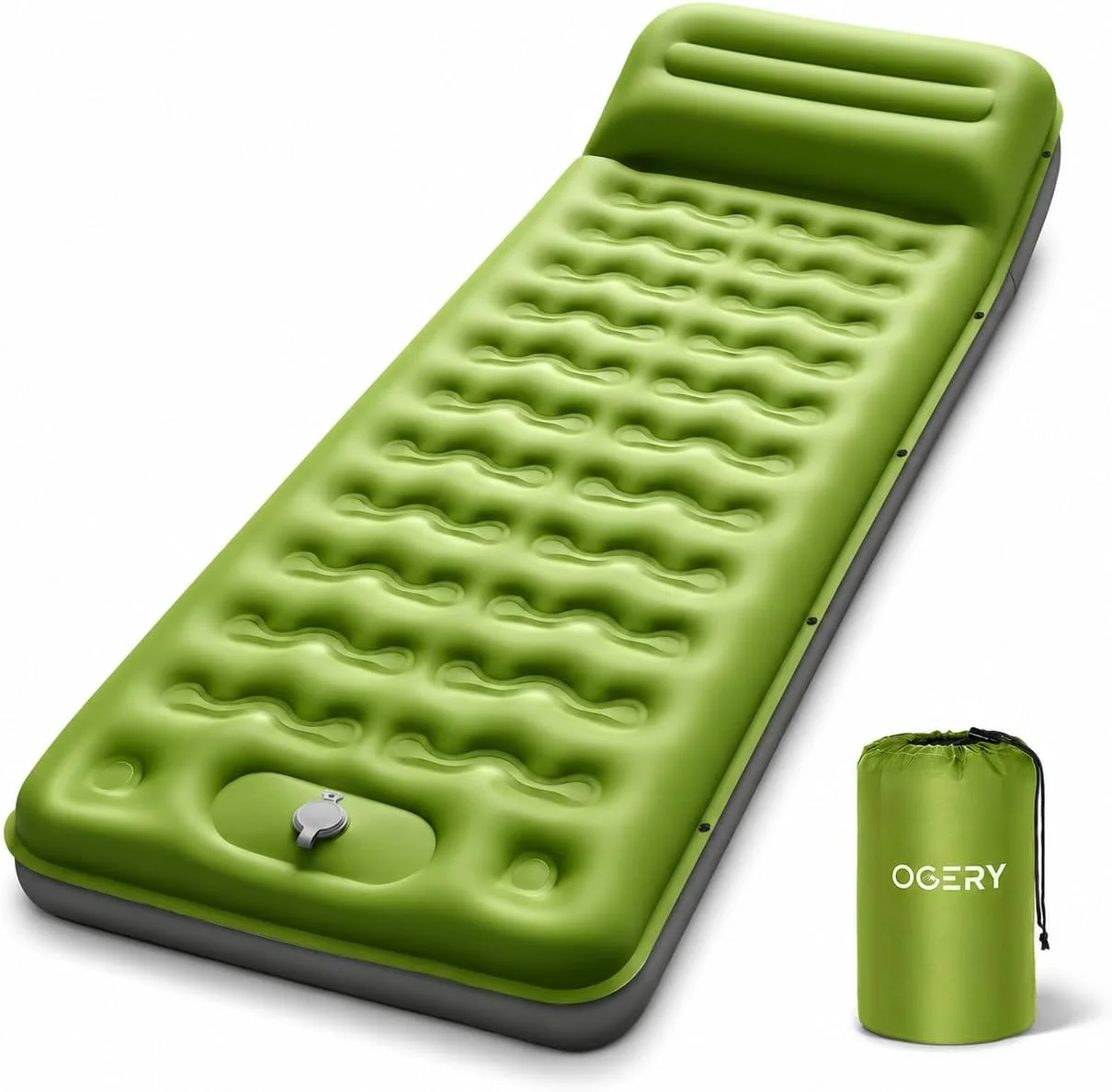 OGERY Sleeping Pad, Ultralight Inflatable Sleeping Pad for Camping with Pillow Built-in Foot Pump - Image 2