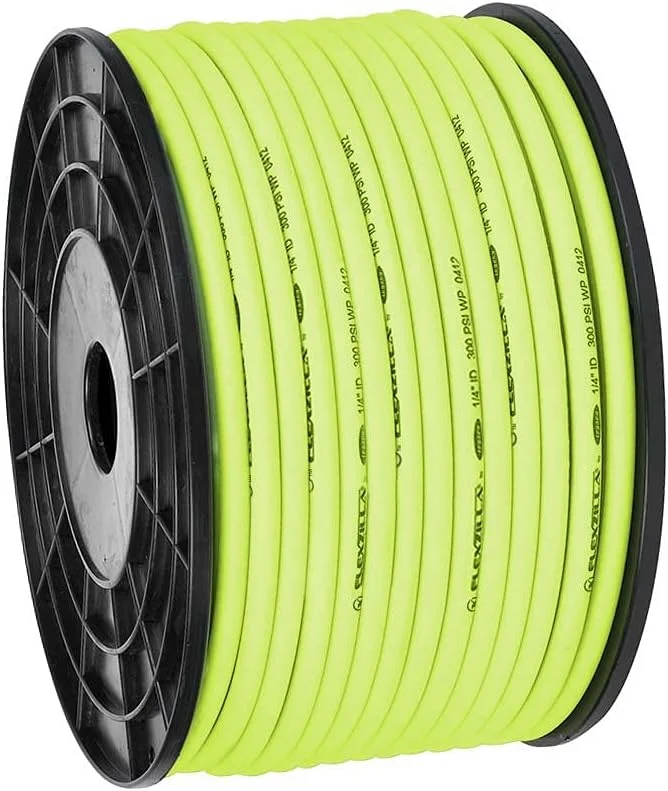 Flexzilla Pro Air Hose, Bulk Plastic Spool, 3/8 in. x 250 ft, Heavy Duty, Lightweight, Hybrid, ZillaGreen - HFZ38250YW