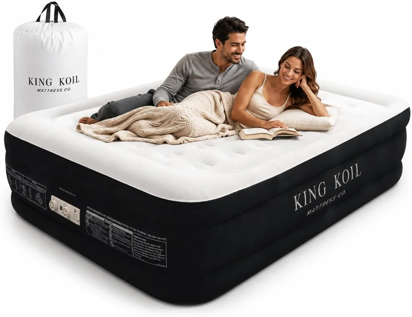 King Koil 20 Queen Air Mattress with Built-in High-Speed Pump, CNN Underscored Top Pick, Inflates in 2 Minutes - Image 3