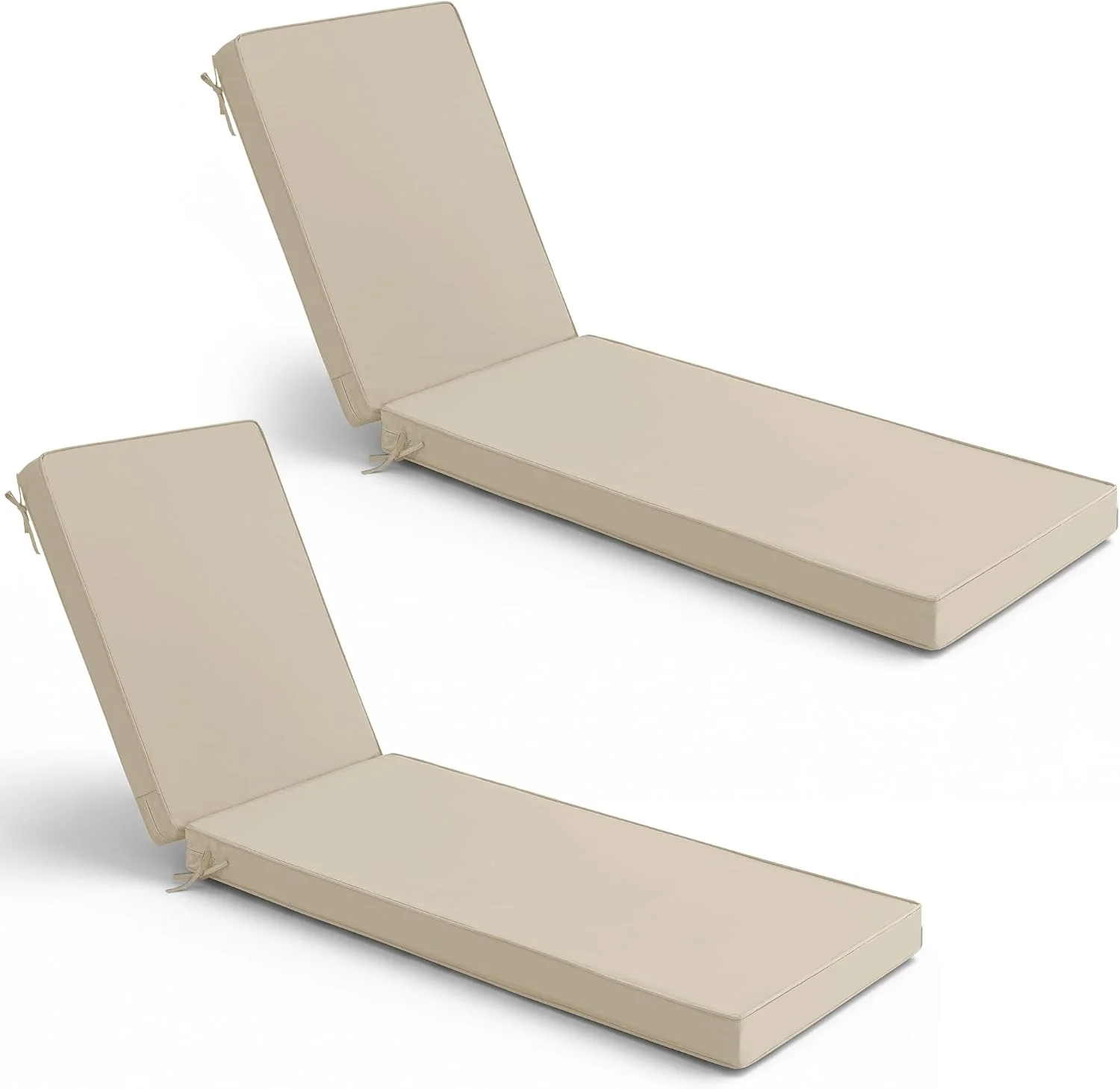 Summsun Chaise Lounge Cushions Outdoor Set of 2, Waterproof and Fade Resistant Sun Lounger Replacement Cushion - Image 2