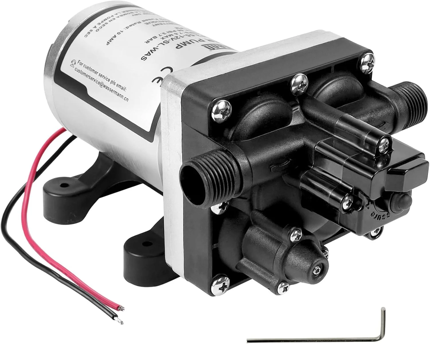 WASSERMANN RV Pump, 12V Self-priming RV Water Pressure Pump 4.0GPM 45PSI with Pressure Switch