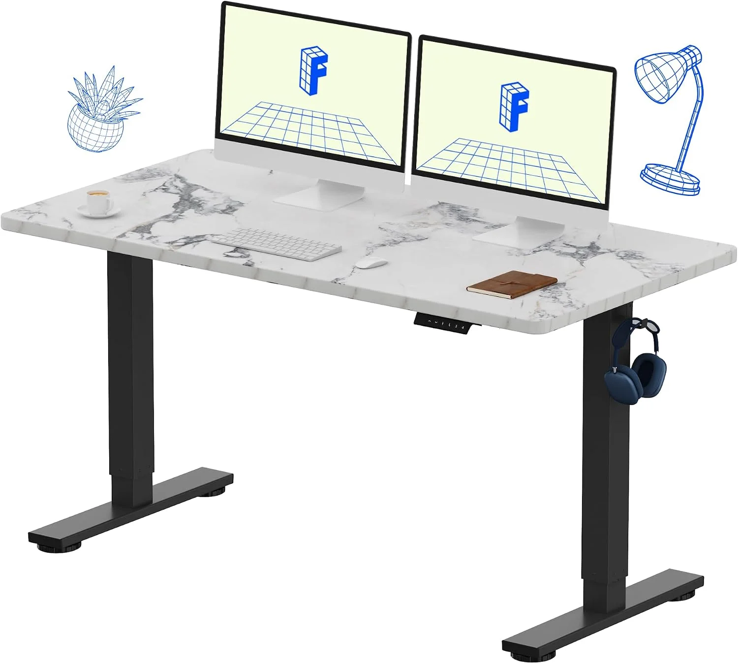FLEXISPOT EN1 One-Piece Standing Desk, Electric Adjustable with 4 Memory Presets, 176 LBS Capacity, 48x24 Black - Image 42
