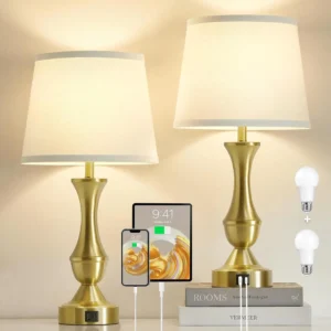 Alternative view of Luvkczc Table Lamp Set of 2, 19 Farmhouse Vintage Bedside Lamps for Living Room & Bedroom