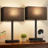 Hong-in Touch Lamps, Dimmable, Grey Modern Table Lamp for Night Stands