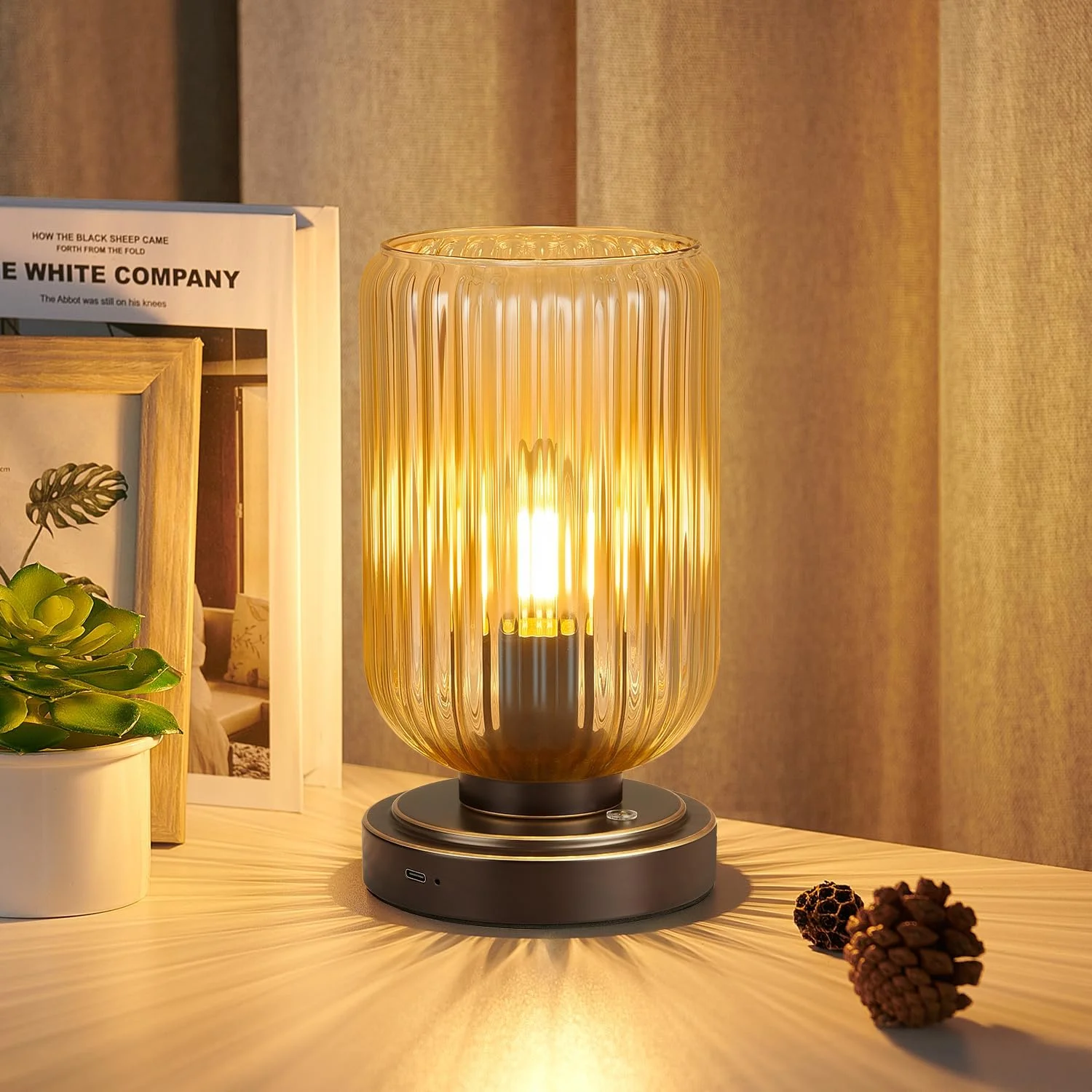 LightRound Cordless Table Lamp, Dimmable, Bulb Included - Image 2