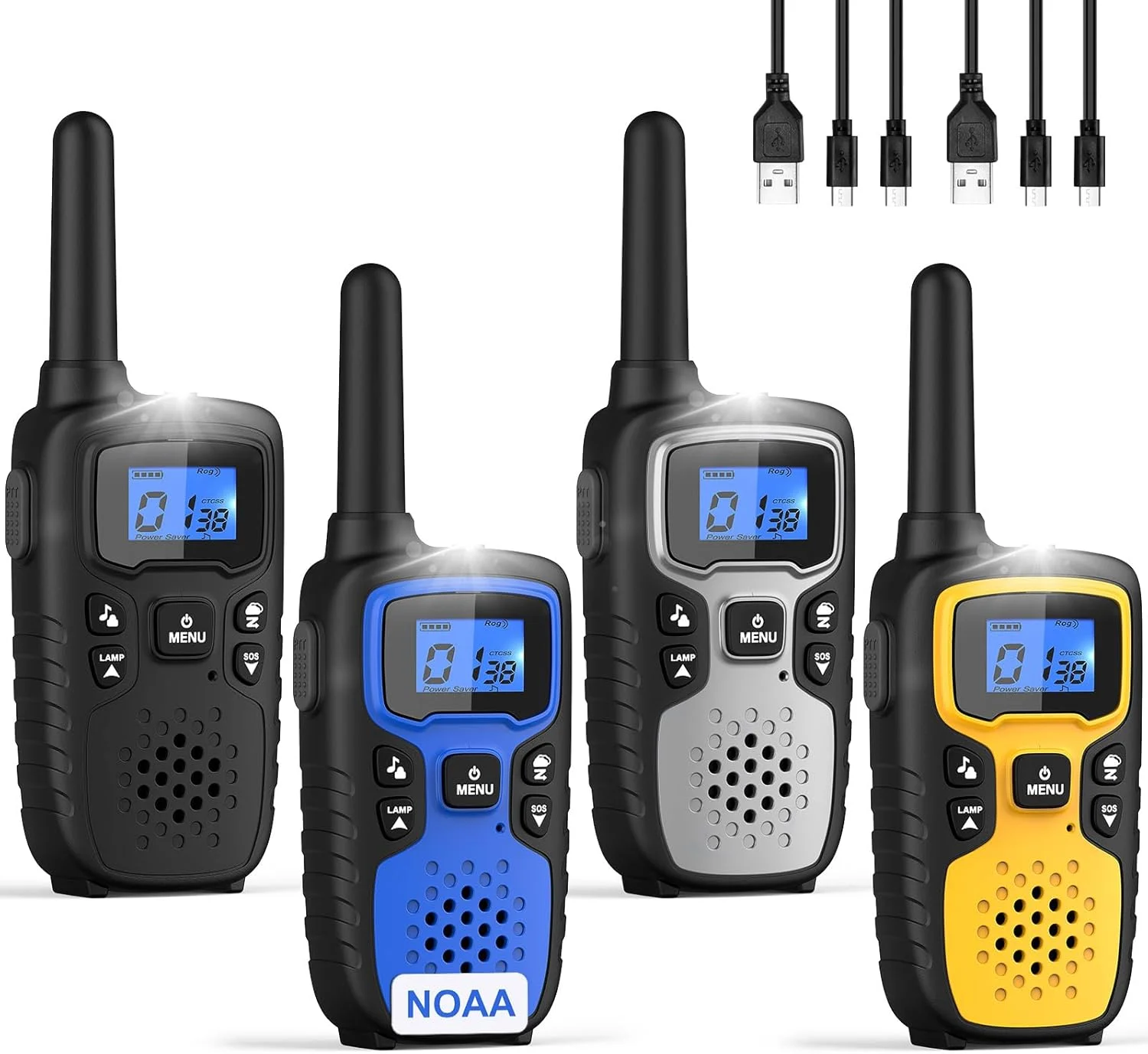 Wishouse Walkie Talkies for Adults Long Range-Rechargeable 4 Pack 2 Way Radios, Hiking Accessories Camping Gear Xmas - Image 3