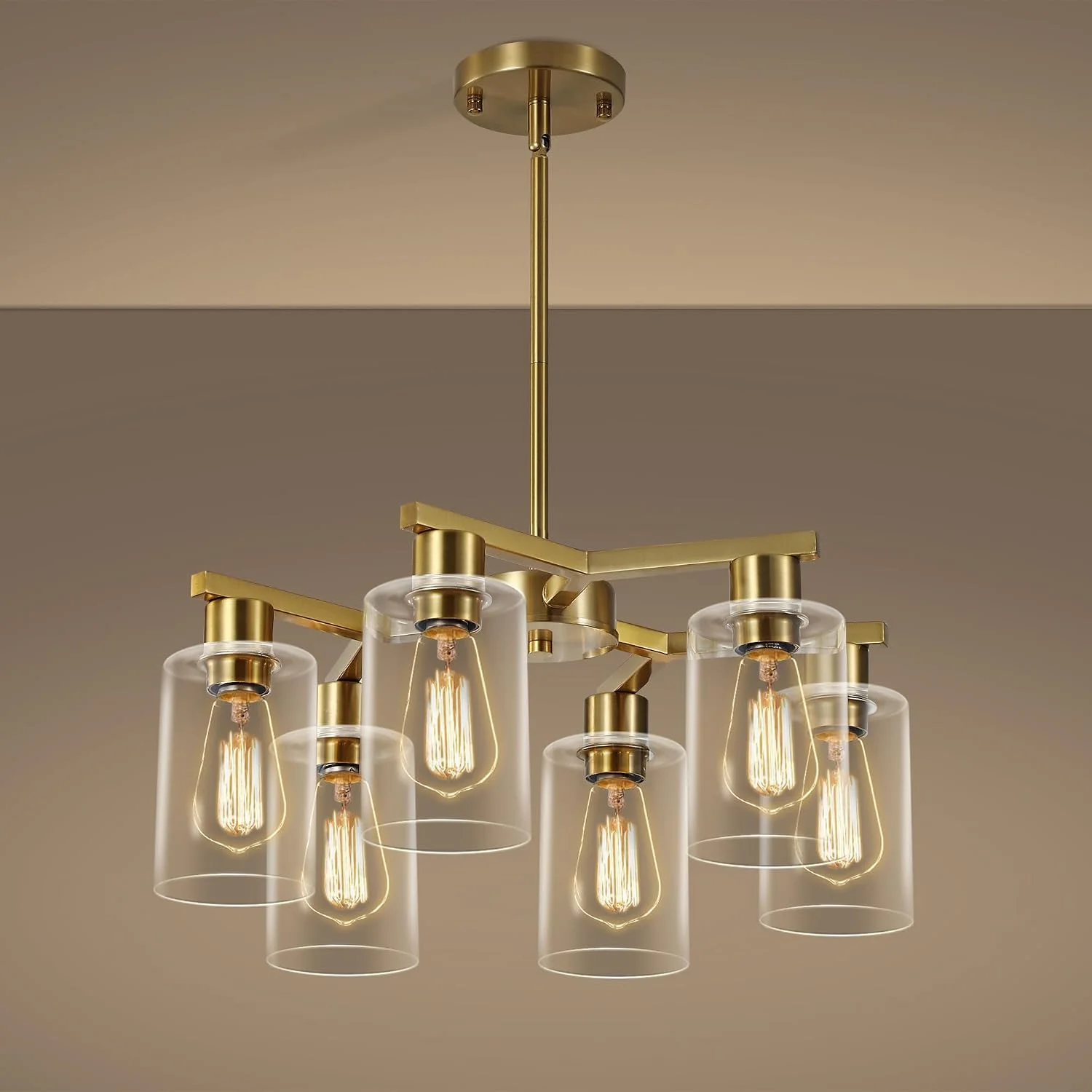 Kvaeavn 4-Light Modern Farmhouse Black Chandelier