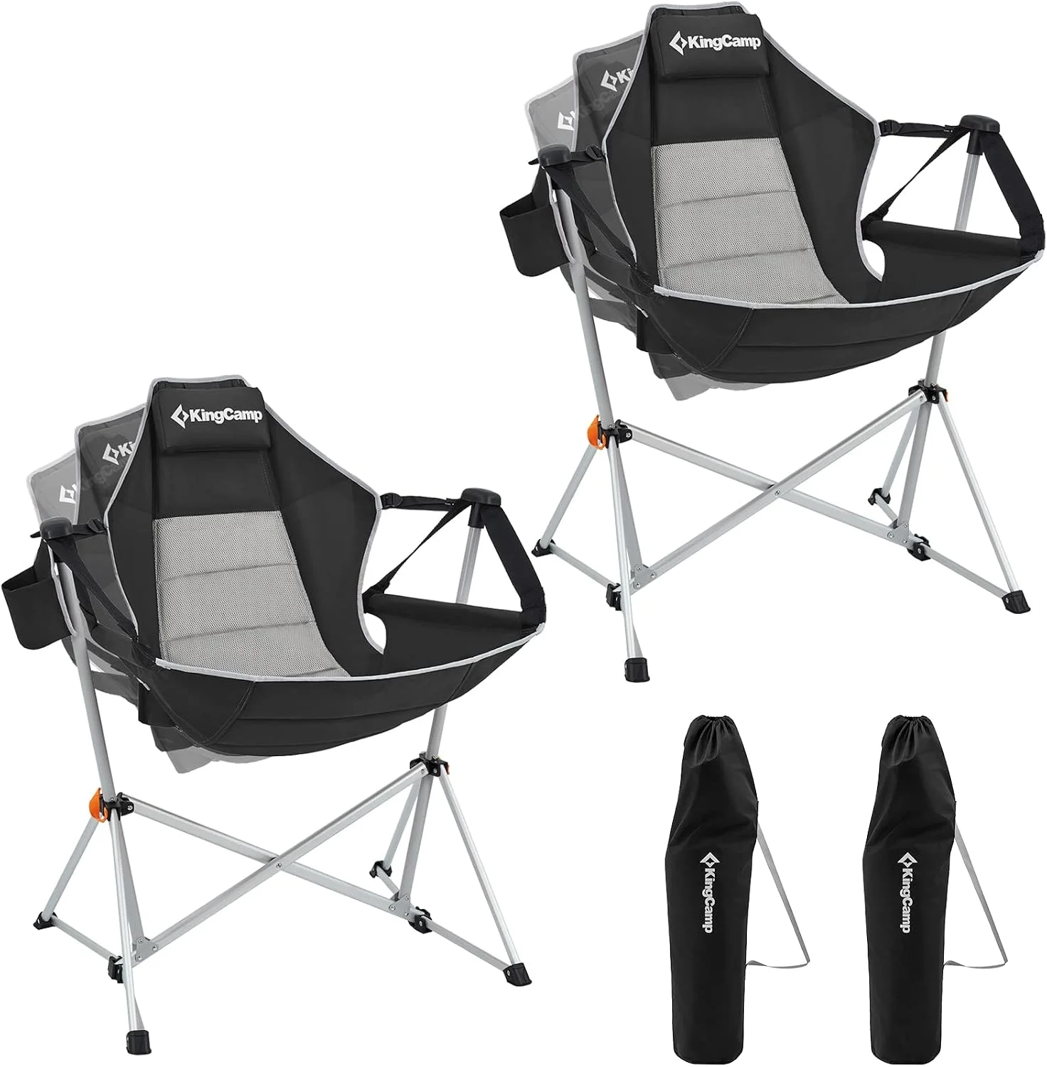 KingCamp Hammock Camping Chair, Swinging Portable Camp Chairs for Adults, 400lbs Heavy Duty Oversized Folding Rocking