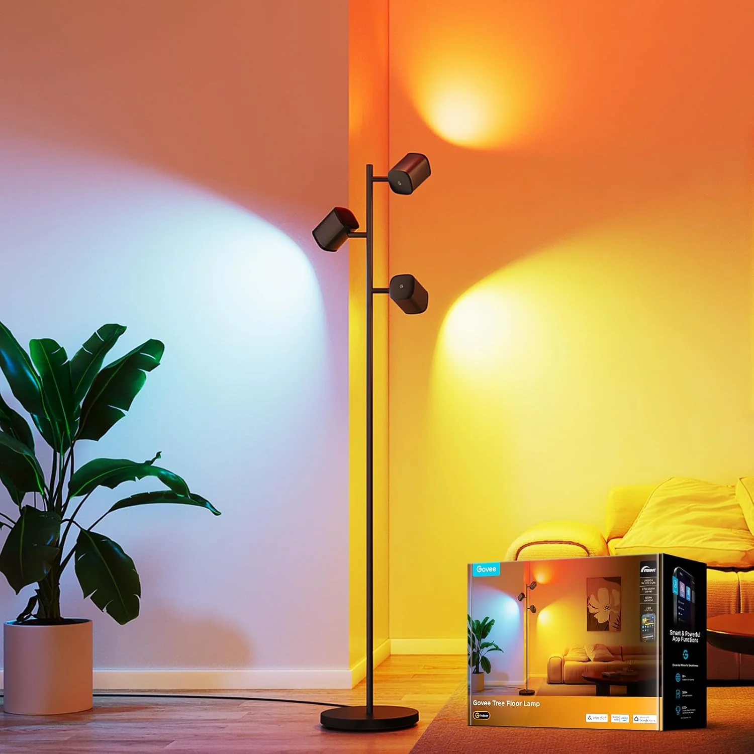 Govee Tree Floor Lamp with 3 Rotatable Lights