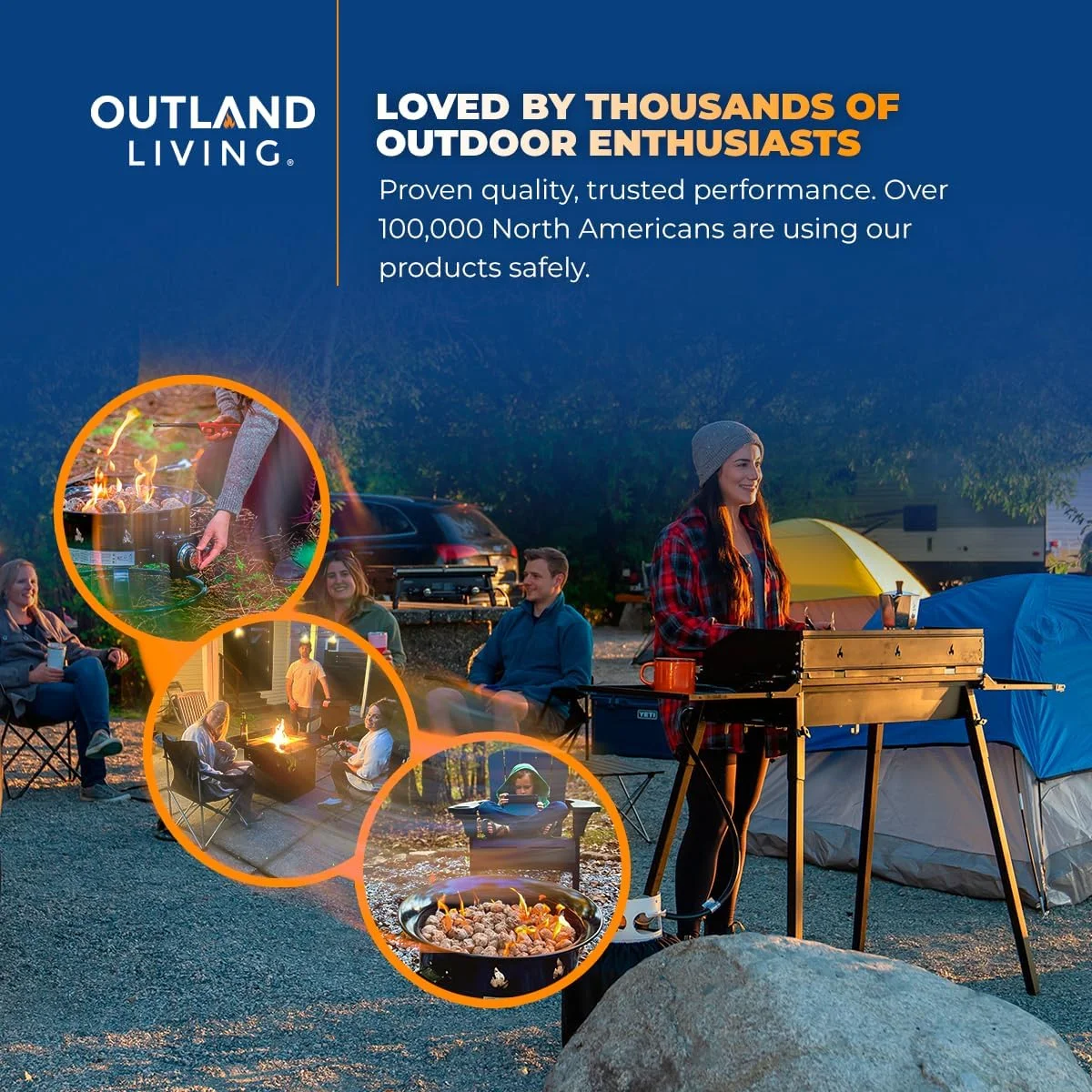 Outland Living Portable Propane Fire Pit, 19-inch, 58, 000 BTU with Fire Pit Cover & Carry Kit, Black 893 Deluxe - Image 10