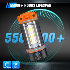 Alternative view of AKOFUN 12000mAh Camping Light with Stand, Rechargeable Work Light, 10000 Lumen Dimmable Cordless Work Light with 3 LED