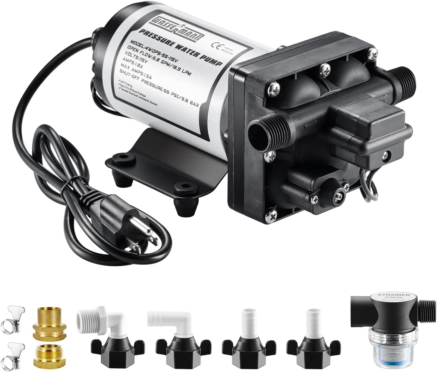 WASSERMANN RV Pump, 12V Self-priming RV Water Pressure Pump 4.0GPM 45PSI with Pressure Switch - Image 6