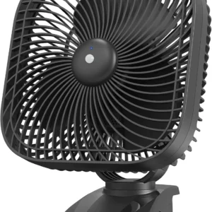 SLENPET 20000mAh Rechargeable Portable Clip-on Fan, Battery Operated, Last 78 Hrs, 4 Speeds with Light & Hook