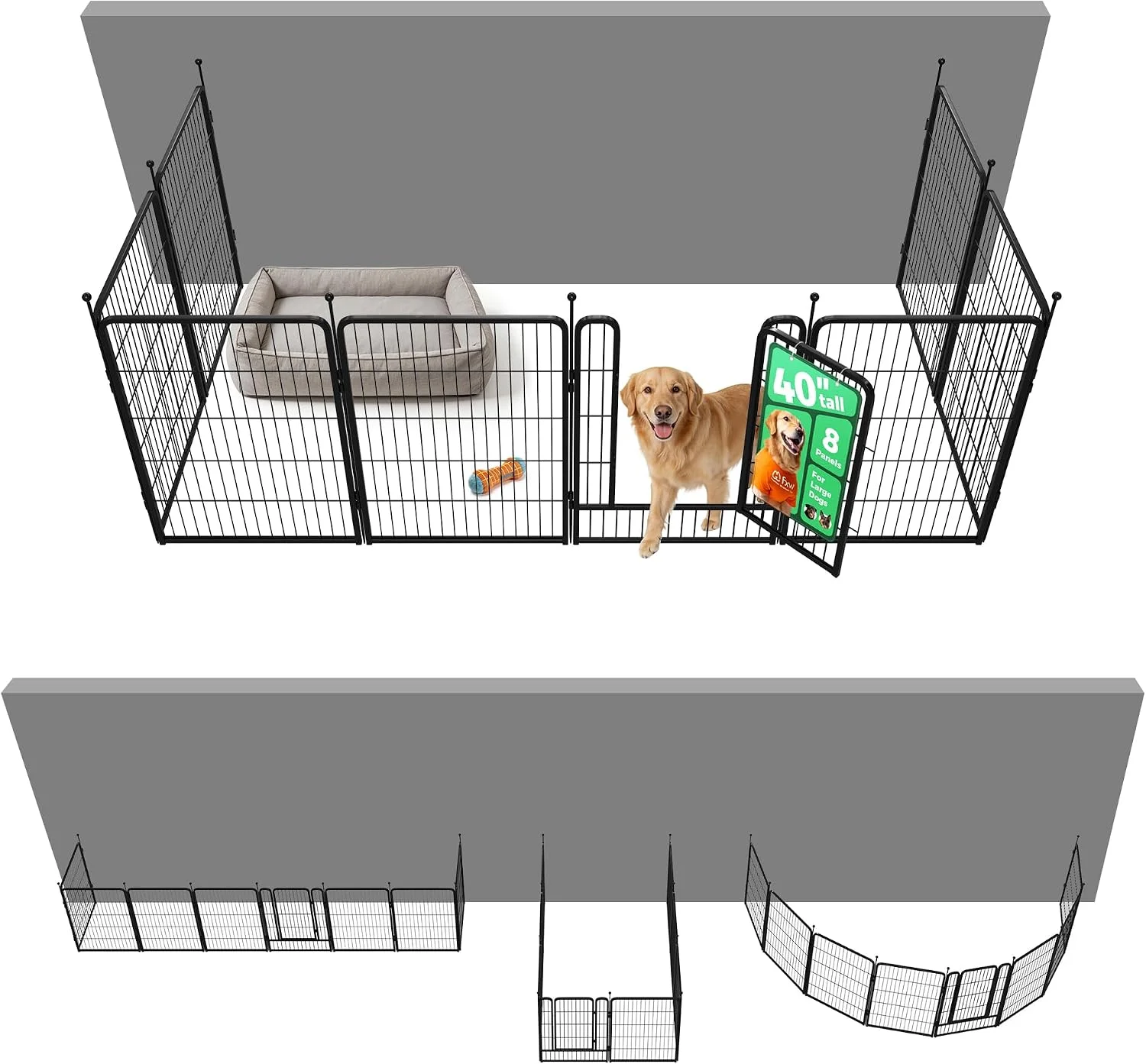 FXW Rollick Dog Playpen, Indoor, 24 H, 8 Panels - Image 79