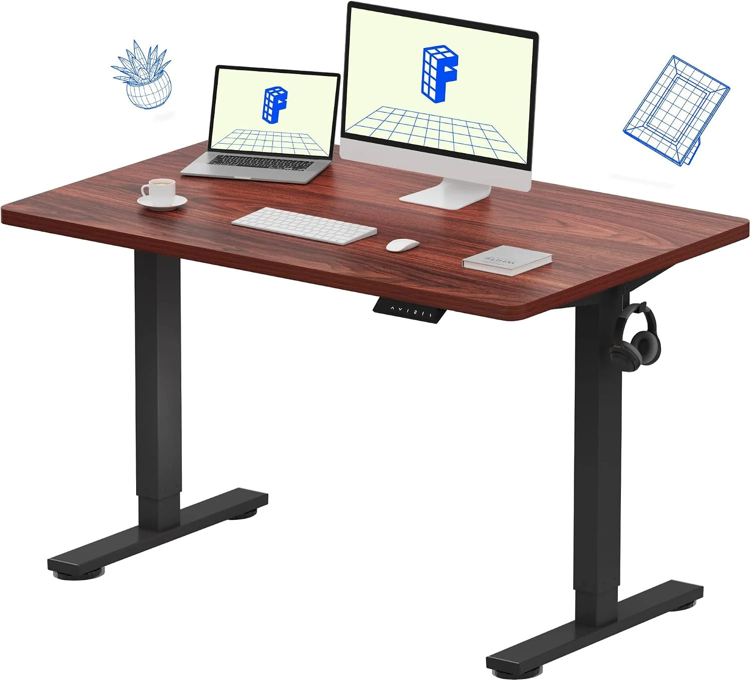 FLEXISPOT EN1 One-Piece Standing Desk, Electric Adjustable with 4 Memory Presets, 176 LBS Capacity, 48x24 Black - Image 35