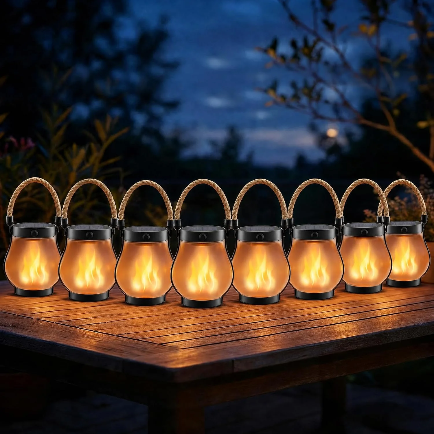 Solar Lanterns Outdoor Waterproof 4 Pack, Outdoor Solar Lanterns with Flickering Flame Effect - Image 4