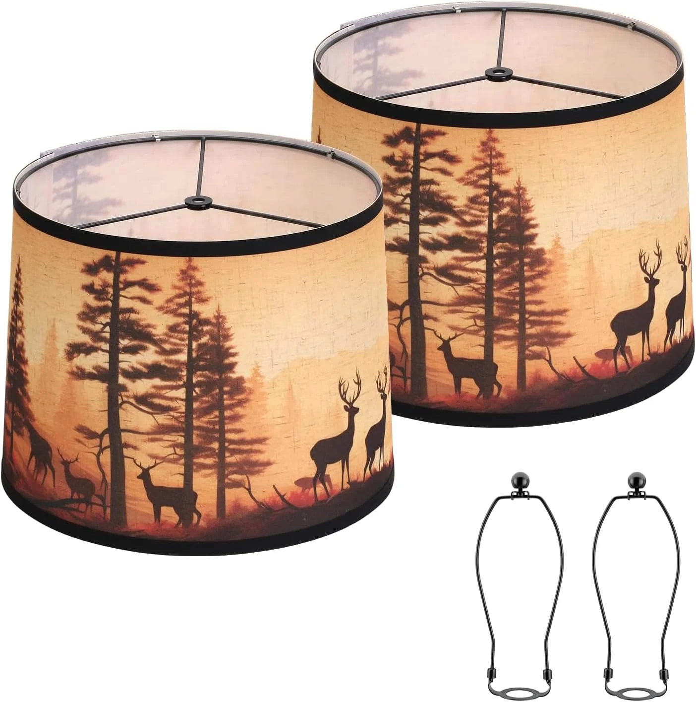 Rustic Deer Printed Empire Lamp Shades Set of 2 - Image 7