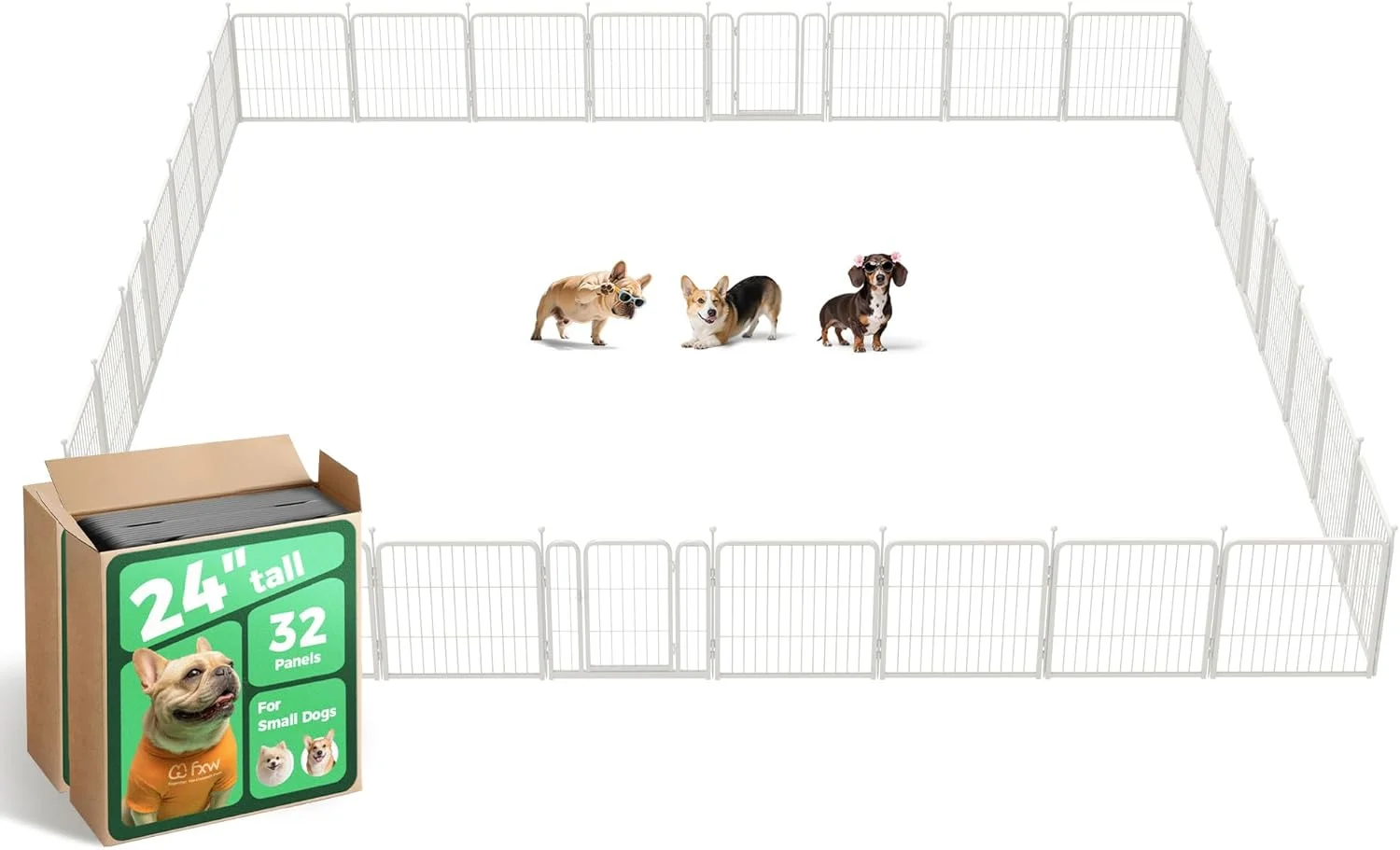 FXW Rollick Dog Playpen, Indoor, 24 H, 8 Panels - Image 93