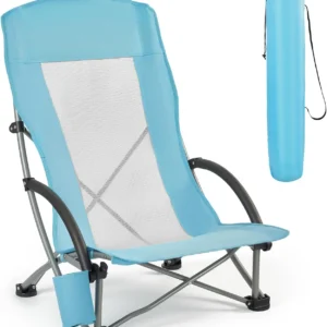 Alternative view of VEVOR Folding Beach Chair, High Back Camping Chairs for Adults, Portable Extra Wide Seat Chair 330 lbs Heavy Duty