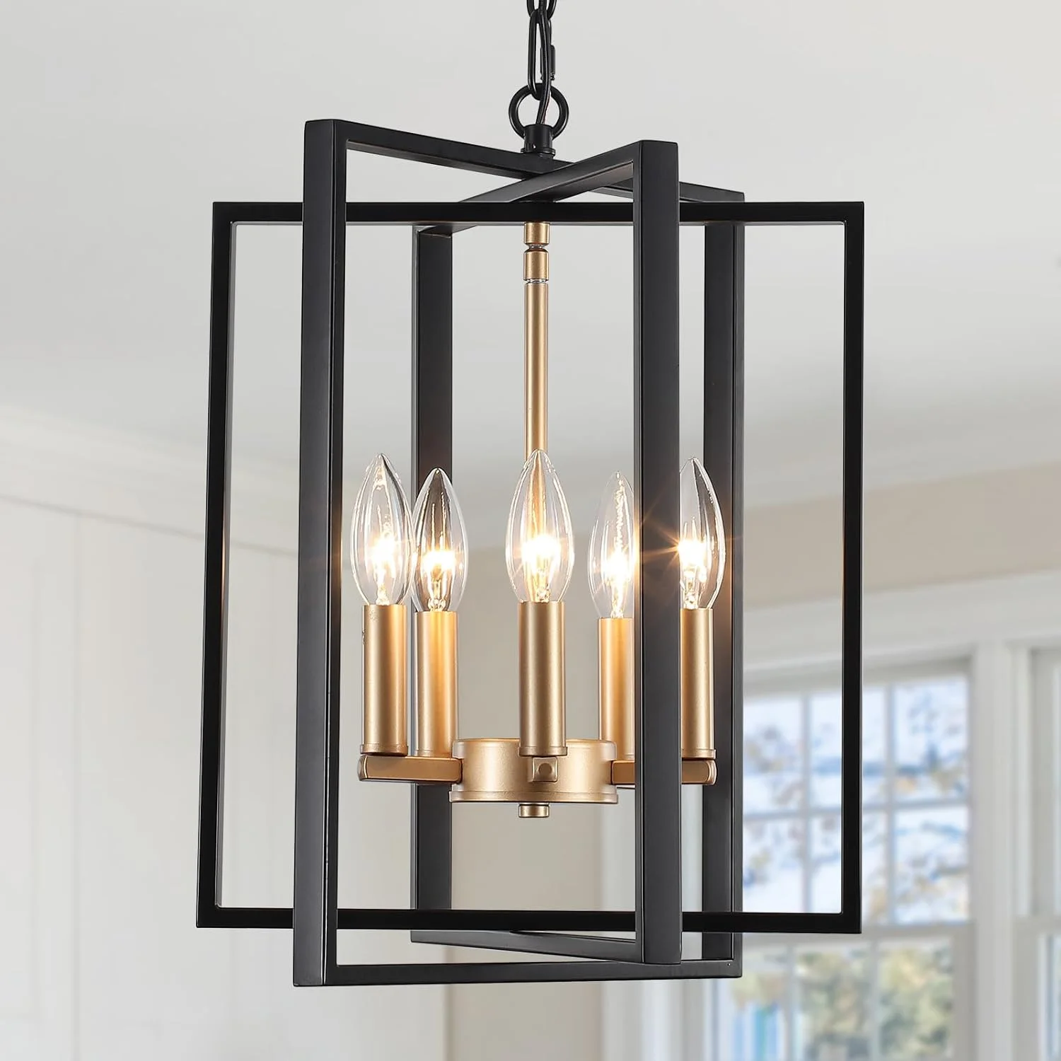 Webfkh Black Farmhouse Modern Chandelier Light Fixture for Dining Room, 3 Light - Image 4