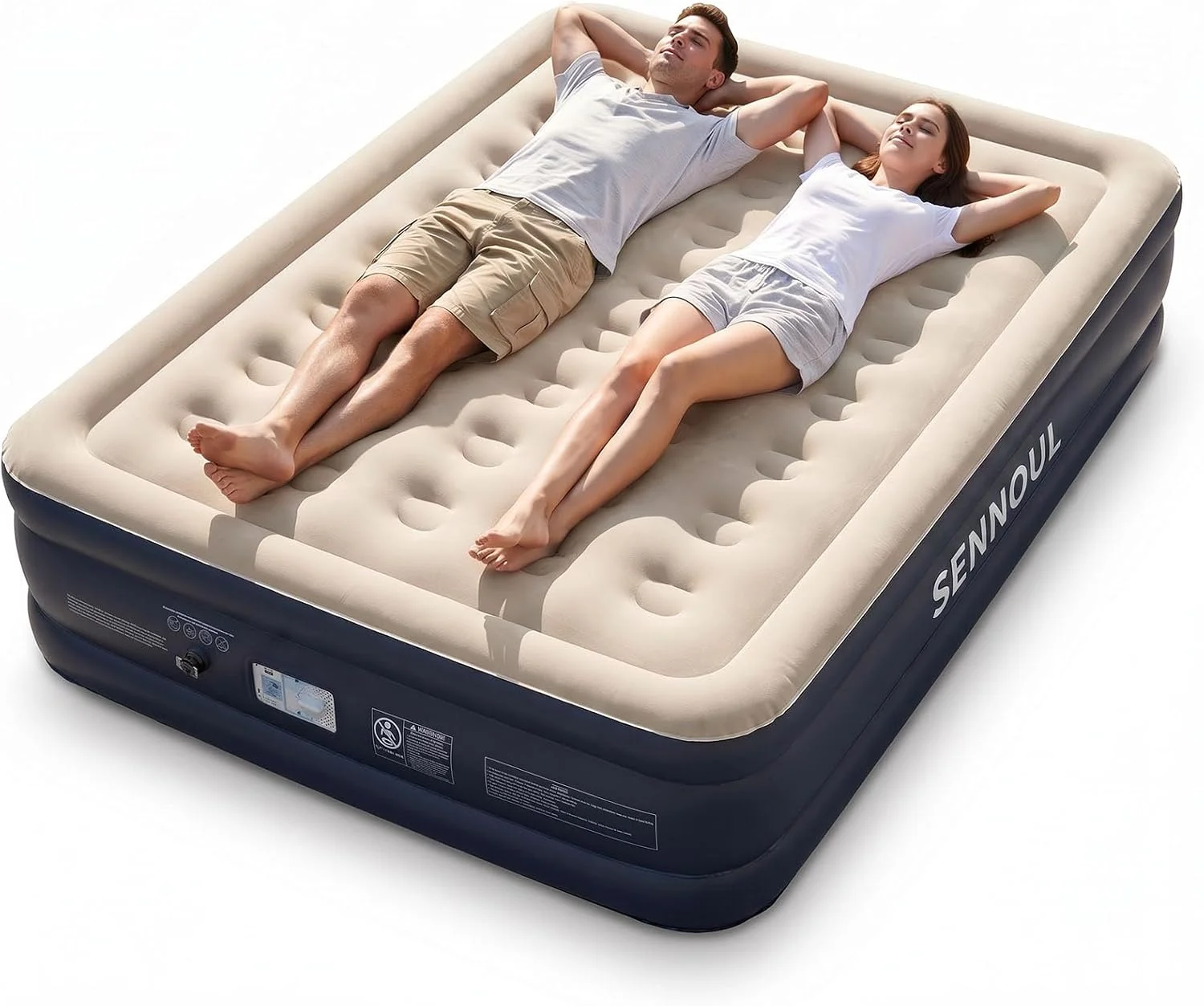 SENNOUL Air Mattress Queen with Built in Pump, Inflatable Mattress Blow Up Mattress 18 Raised Comfort - Image 8