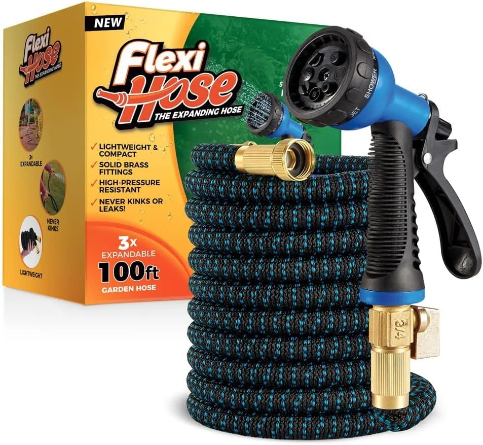 Flexi Hose Expandable Garden Hose with 8 Function Nozzle, 100FT, Lightweight Retractable Garden Hose - Image 4