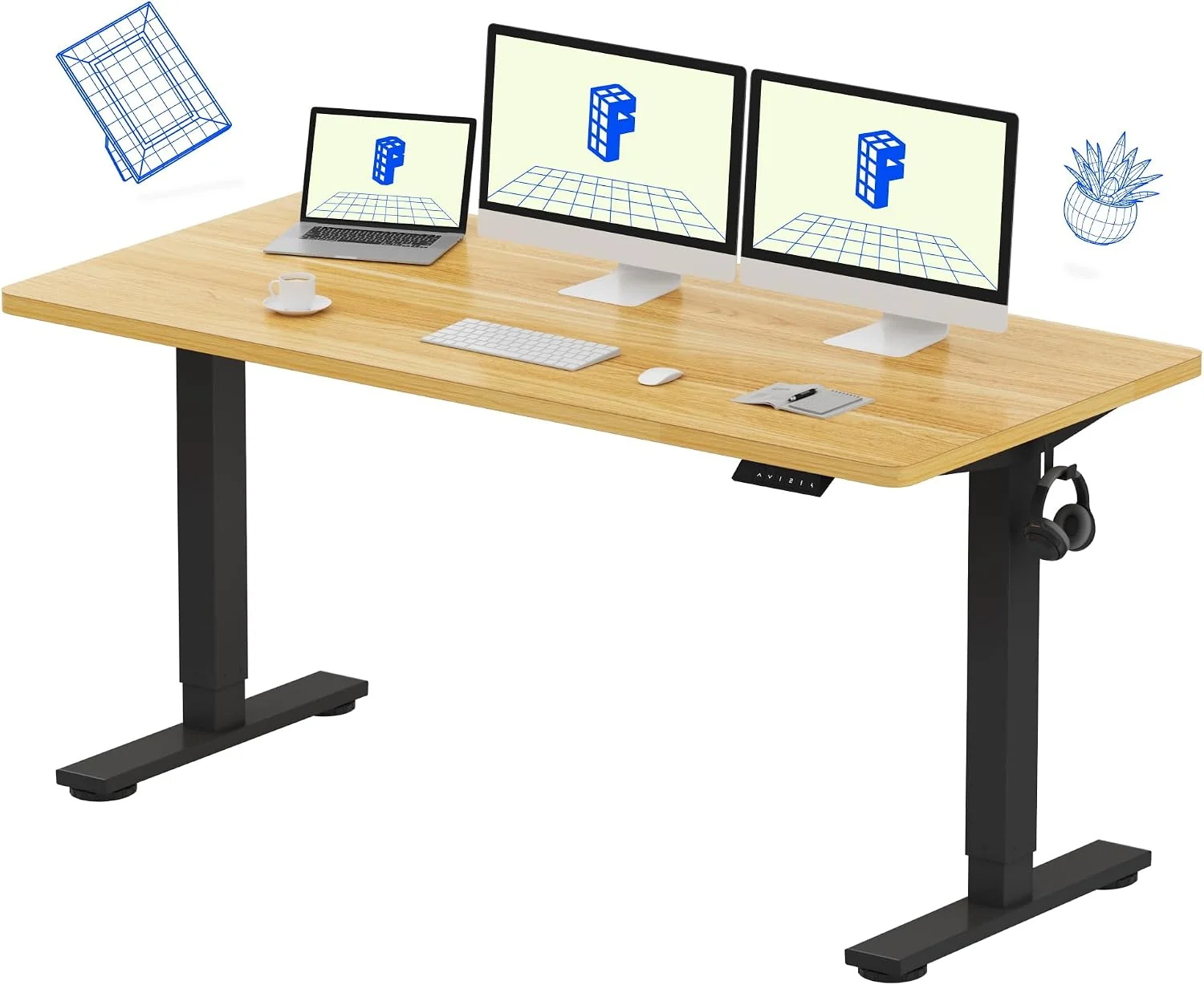 FLEXISPOT EN1 One-Piece Standing Desk, Electric Adjustable with 4 Memory Presets, 176 LBS Capacity, 48x24 Black - Image 33