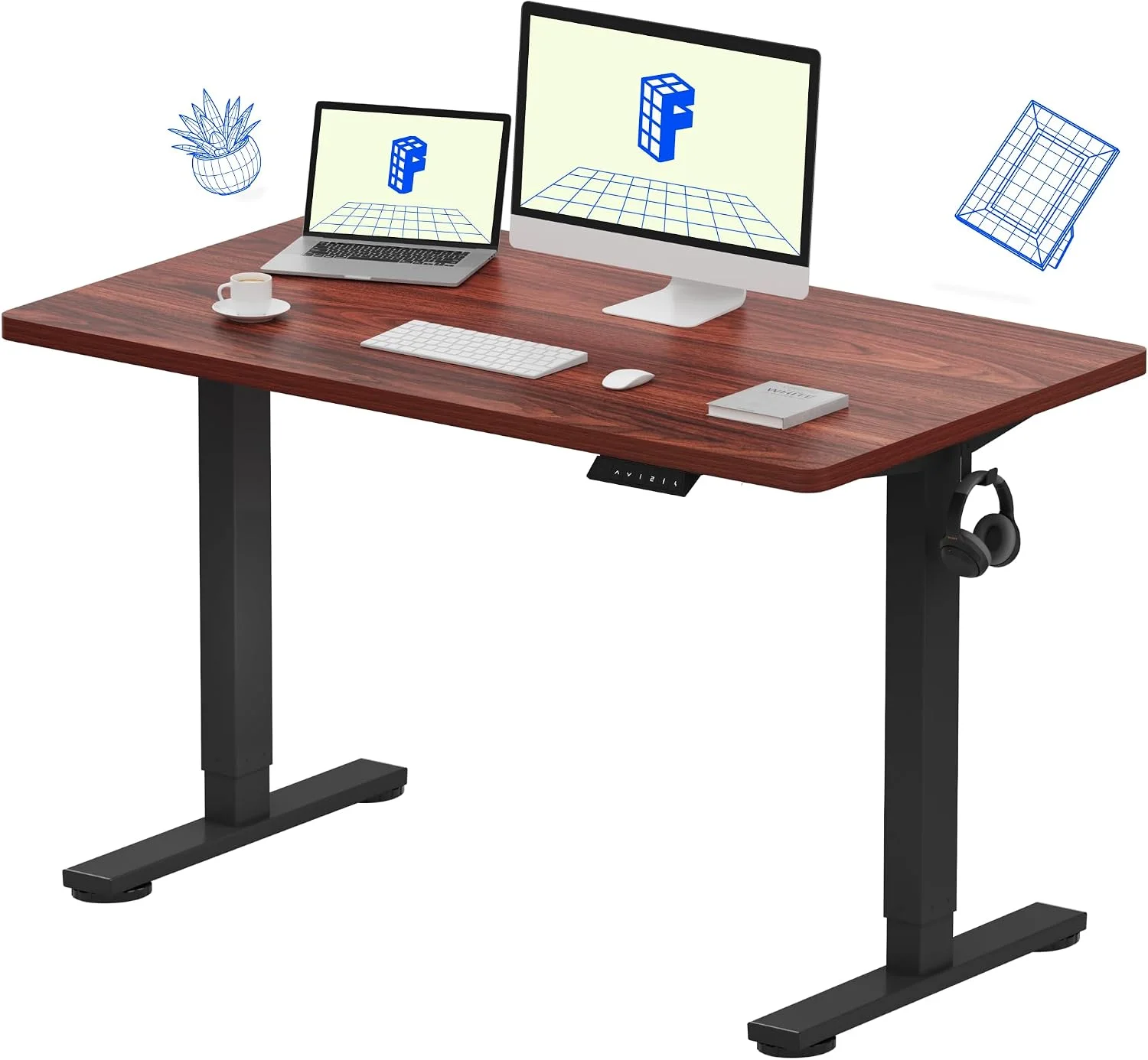 FLEXISPOT EN1 One-Piece Standing Desk, Electric Adjustable with 4 Memory Presets, 176 LBS Capacity, 48x24 Black - Image 41