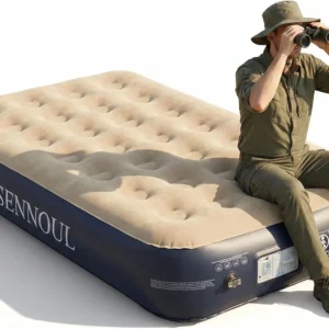 Alternative view of SENNOUL Air Mattress Queen with Built in Pump, Inflatable Mattress Blow Up Mattress 18 Raised Comfort