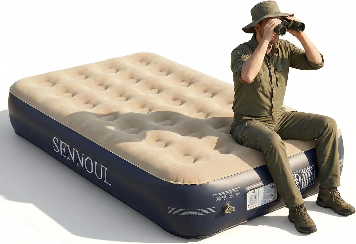 SENNOUL Air Mattress Queen with Built in Pump, Inflatable Mattress Blow Up Mattress 18 Raised Comfort - Image 2